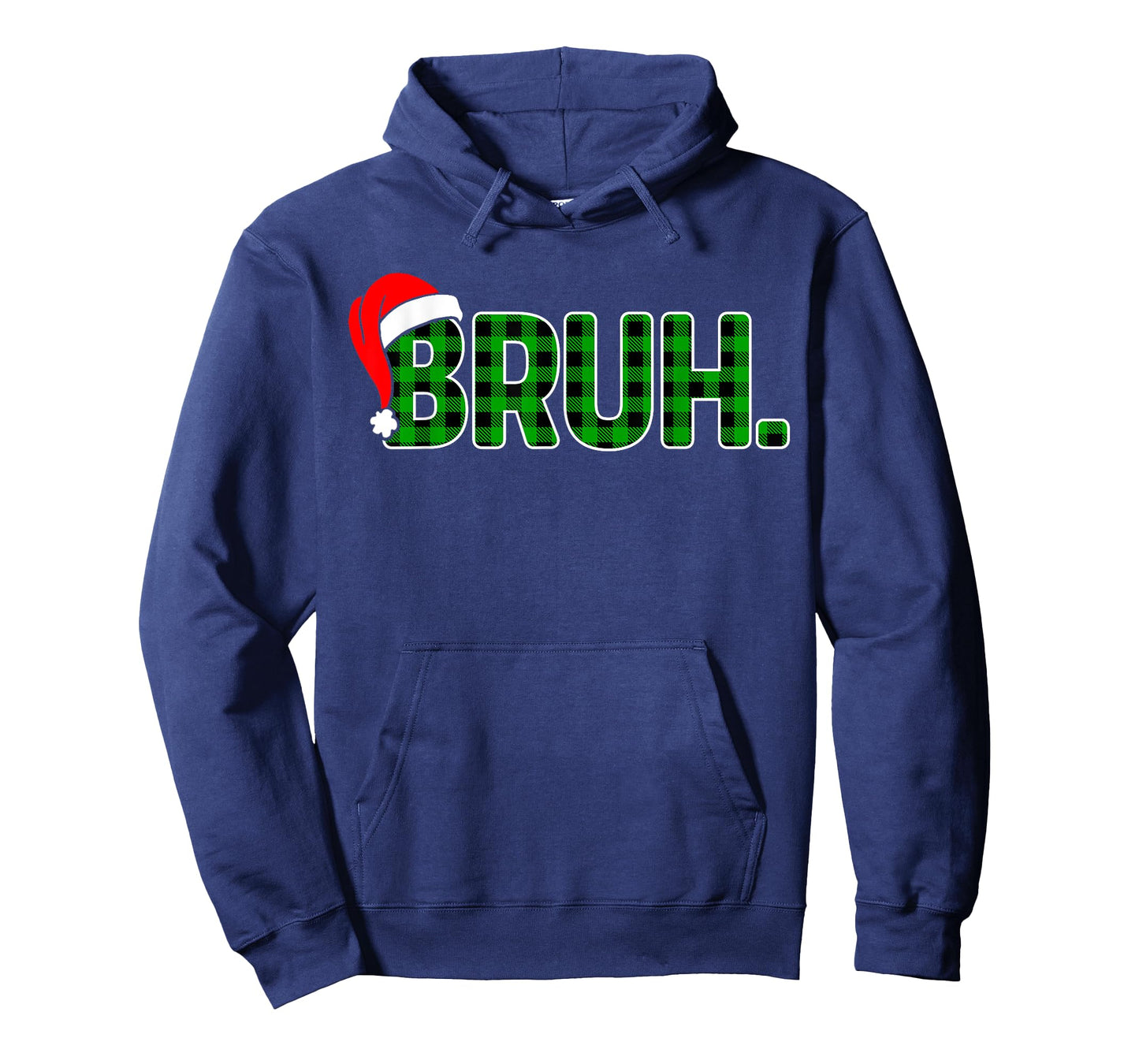 Bruh Funny Christmas Plaid Teens Boys Kids Xmas Pajamas T-Shirt