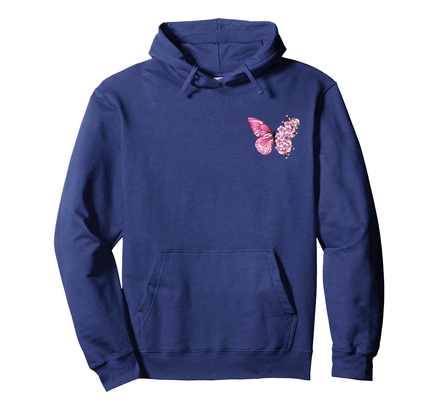 Butterfly With Cherry Blossom Wing Sakura On Chest And Back T-Shirt