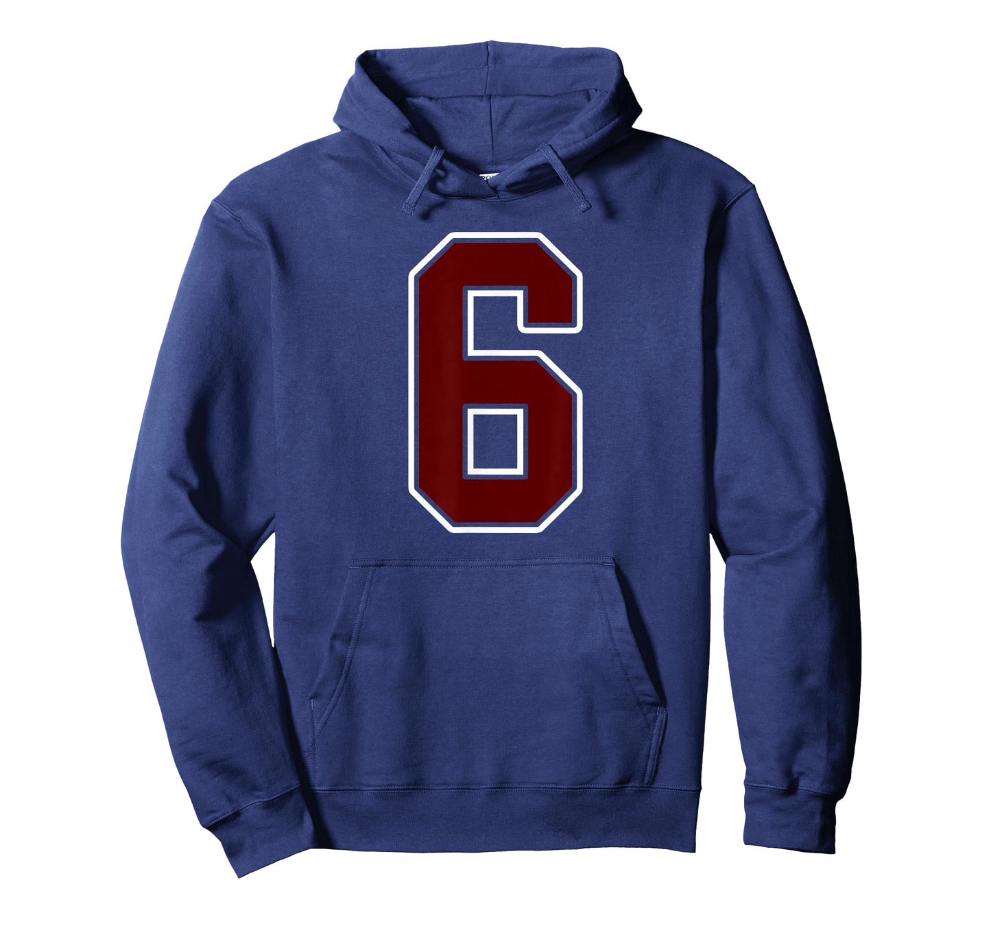 Maroon and White Number 6 Jersey Player Uniform #6 Fan T-Shirt