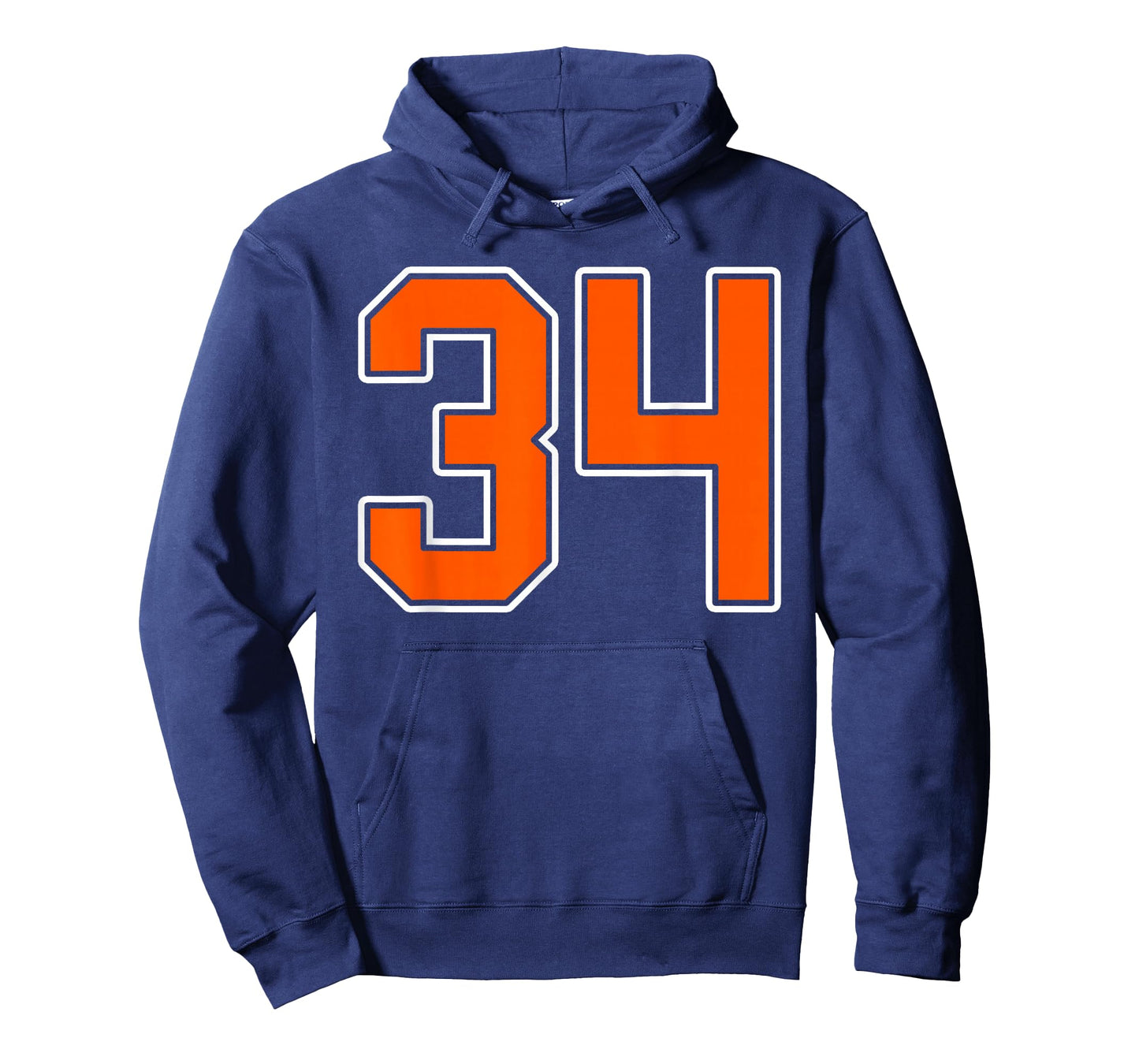 Orange White Number 34 Jersey Player Uniform #34 T-Shirt
