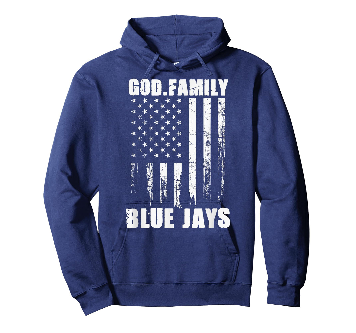 Junction City Blue Jays God. Family. Vintage USA Flag T-Shirt