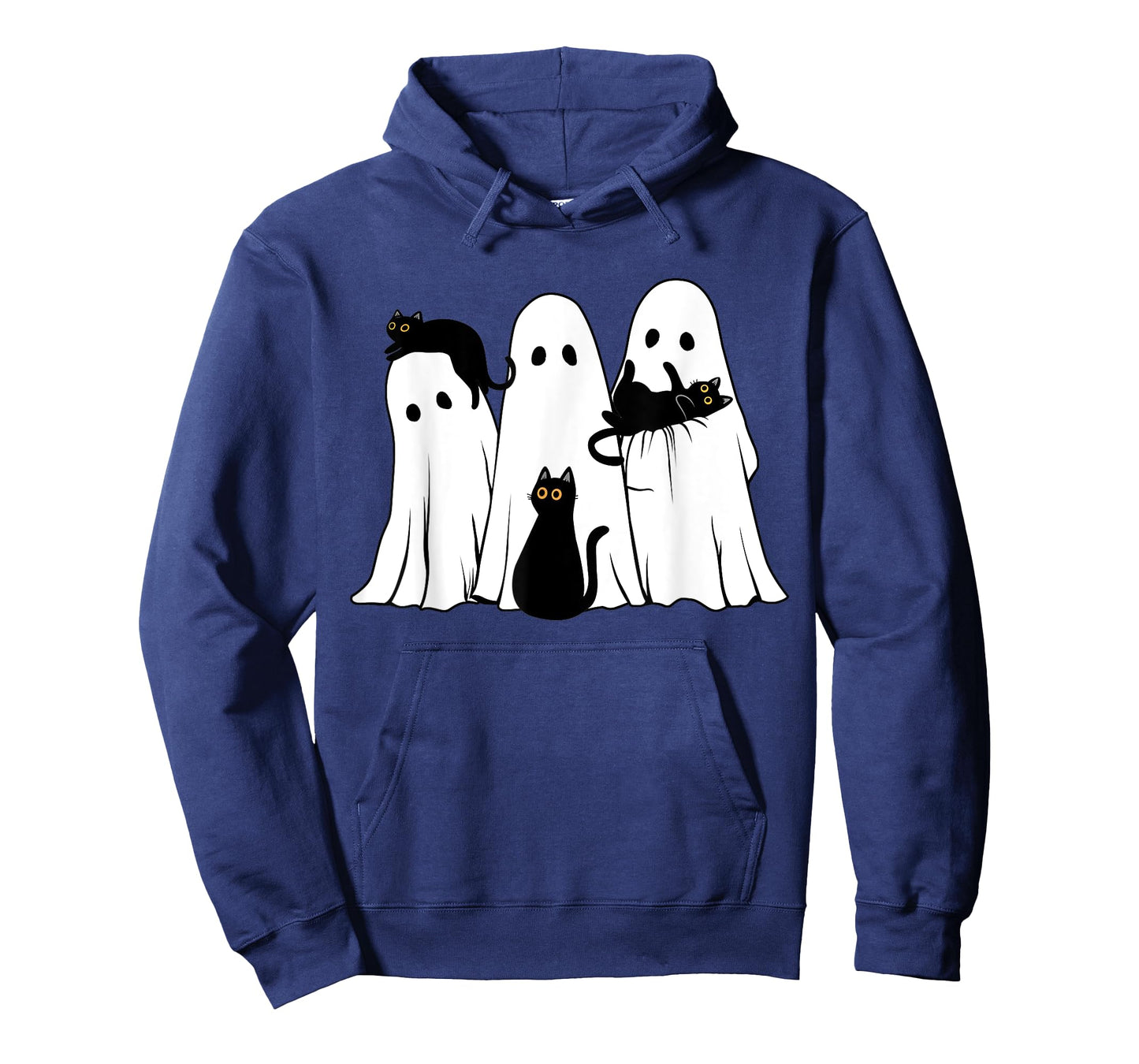 Ghost Holding Black Cat Funny Halloween Cat Lovers T-Shirt