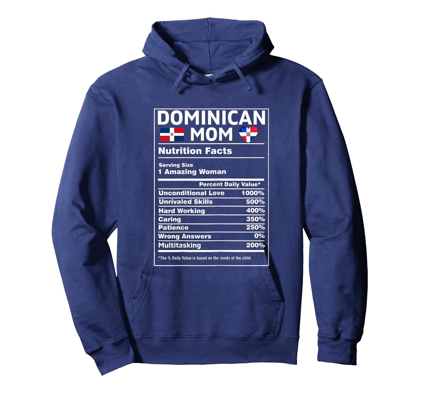 Dominican Mom for Women Nutrition Facts Dominicana Republic T-Shirt