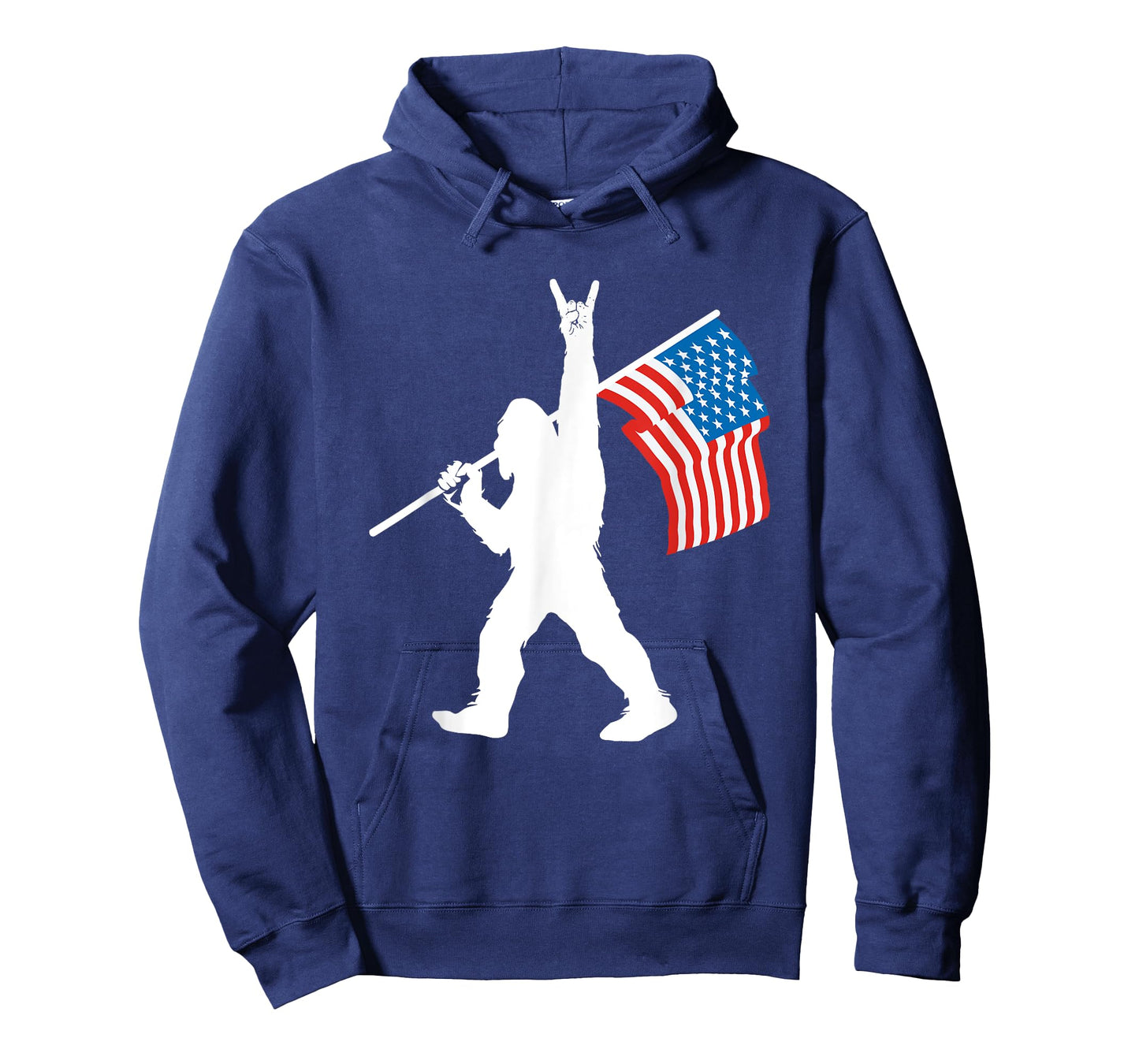 Funny Sasquatch Rock and Roll USA Flag for Bigfoot Believers T-Shirt