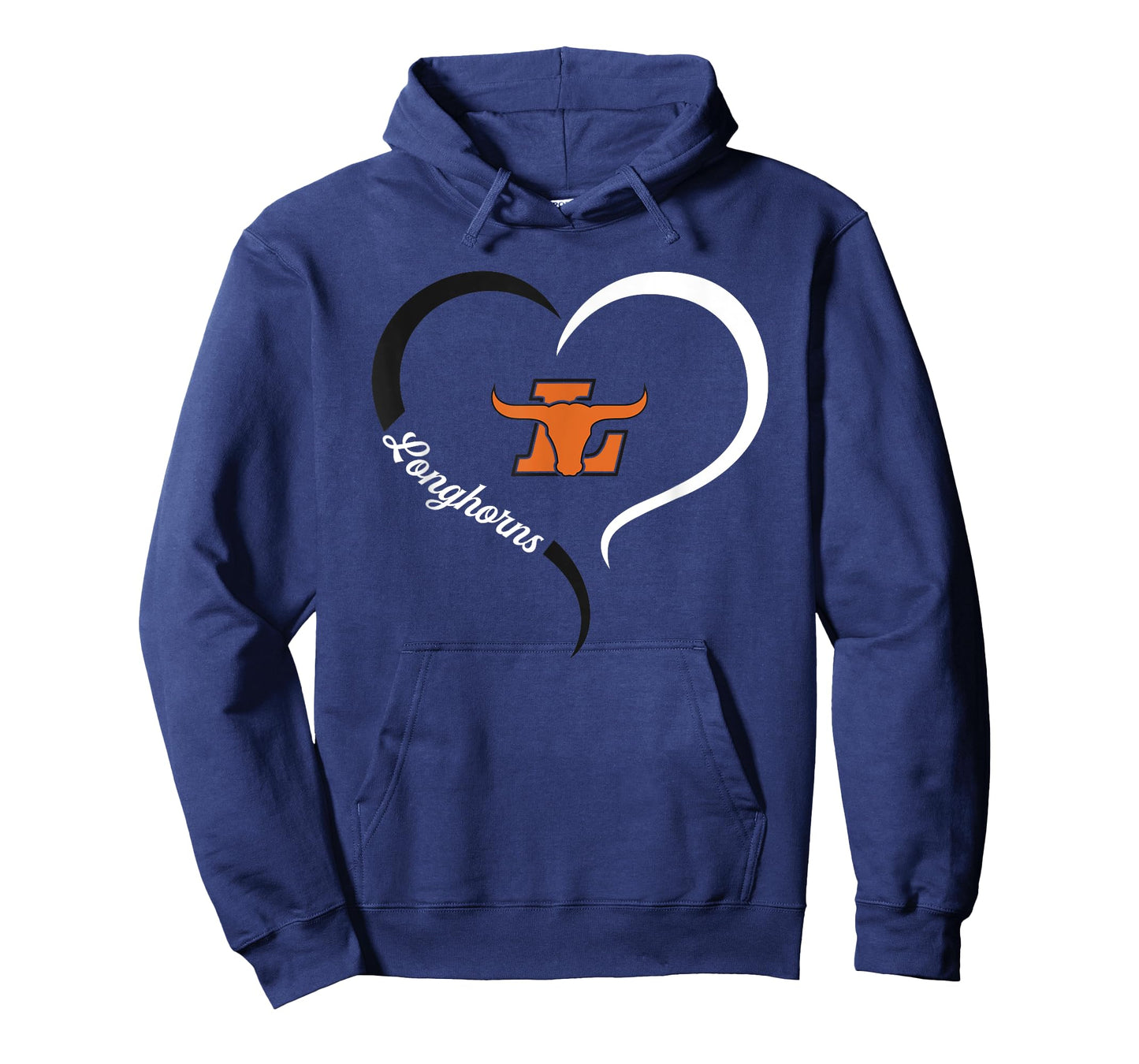 Lanier Longhorns Logo Half Heart Slogan HS T-Shirt