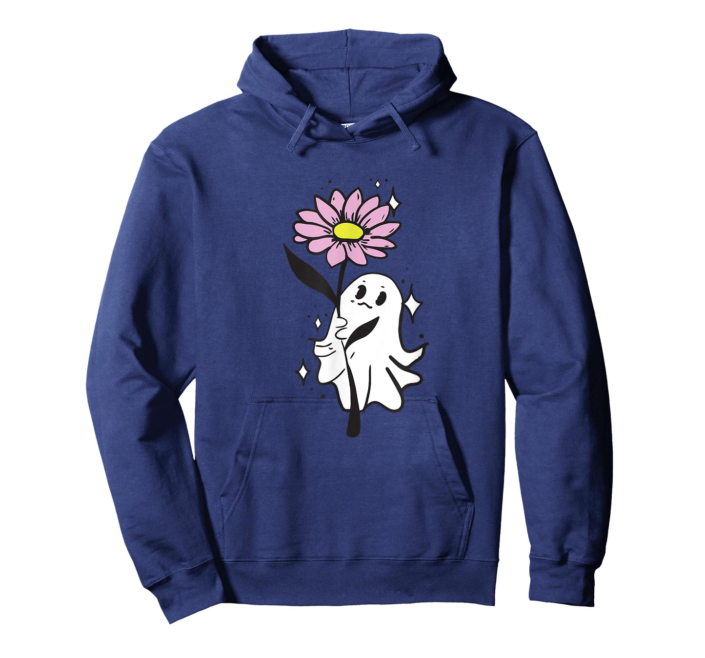 Cute Ghost Holding Flower T-Shirt, Kawaii Ghost Graphic T-Shirt