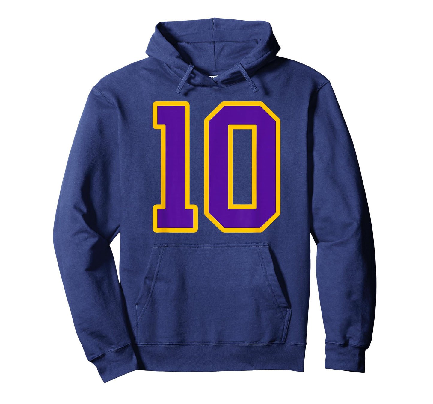 Purple and Gold Number 10 Jersey Player Uniform #10 Fan T-Shirt