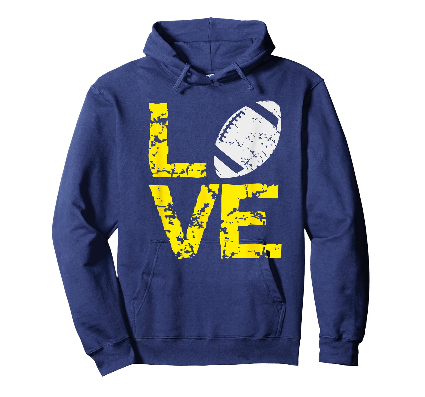 Game Day Distressed Tees Grunge Love Football Ball Yellow Gold Team Colors T-Shirt