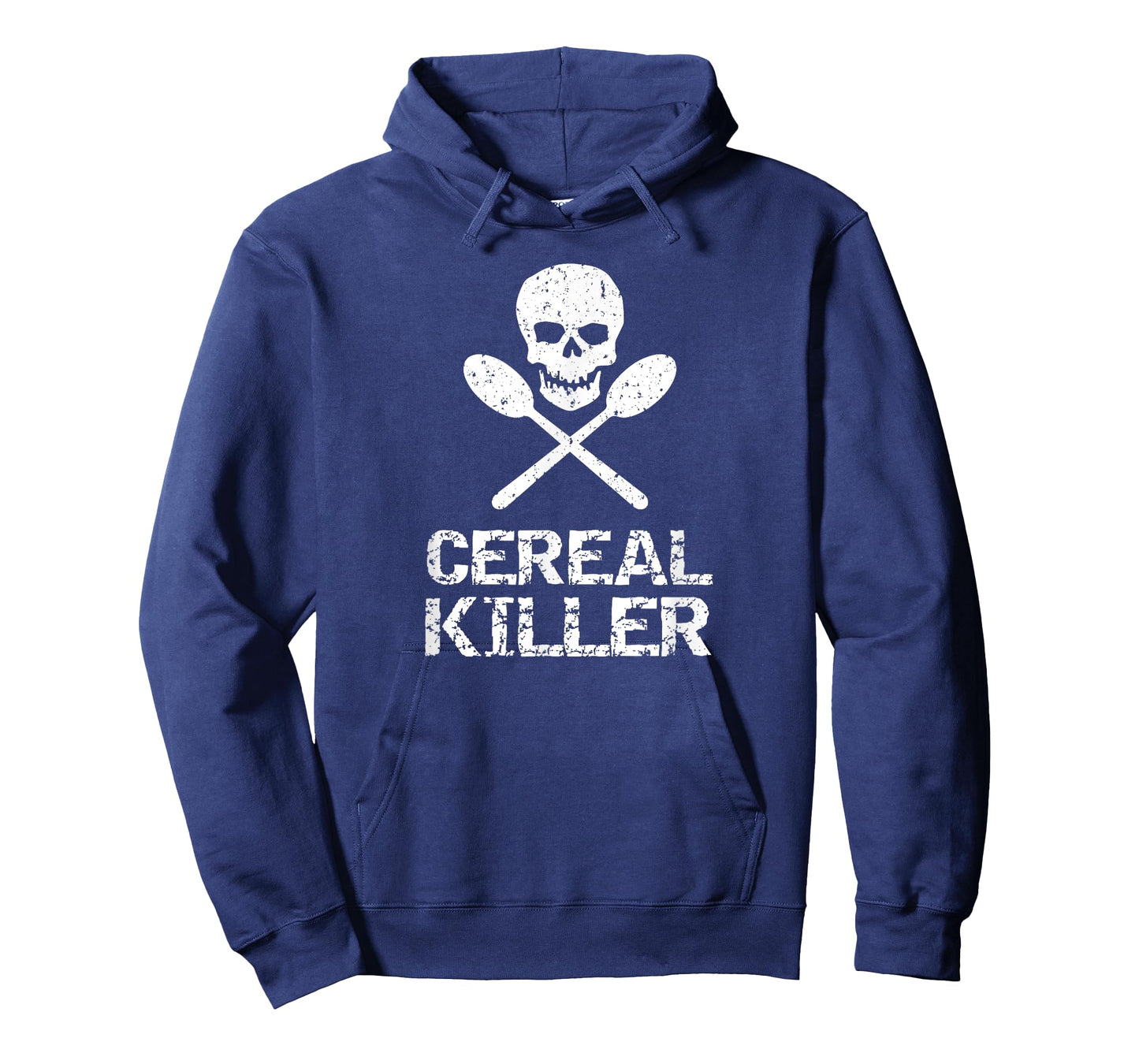 Serious Junk Cereal Killer Distressed Vintage Modern T-Shirt - Unisex-Adult, Kids - Black - Short Sleeve - Small