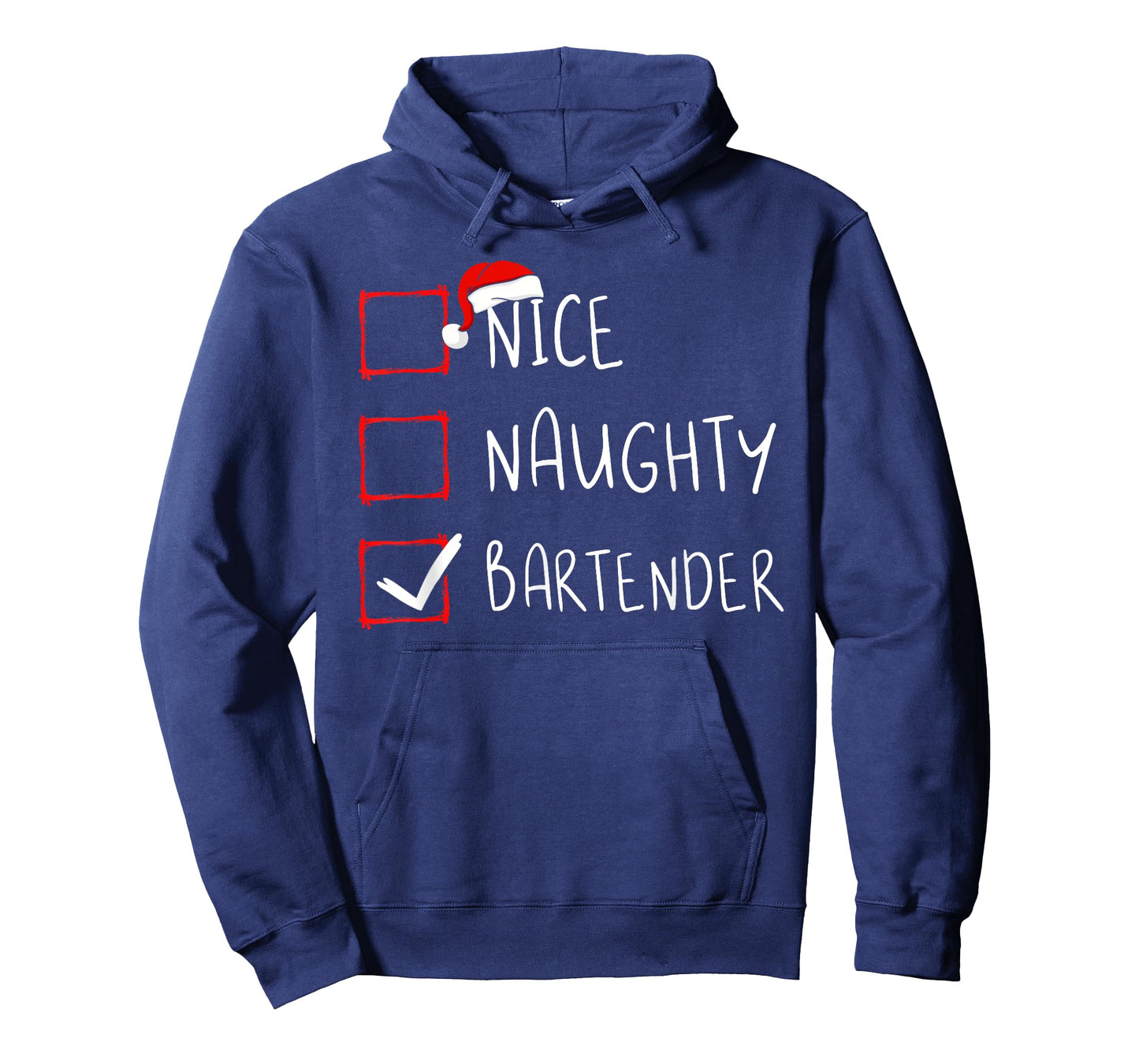 Nice Naughty Bartender Christmas List Santa Claus Mixologist T-Shirt