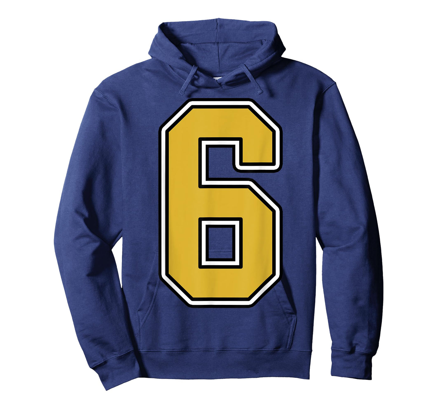 Old Gold Black White Sports Number 6 Jersey Uniform Player T-Shirt