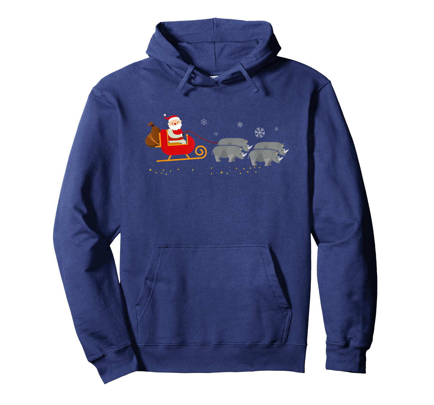 Rhinos Pulling Santa Sleighs Rhinoceros Reindeer Christmas T-Shirt