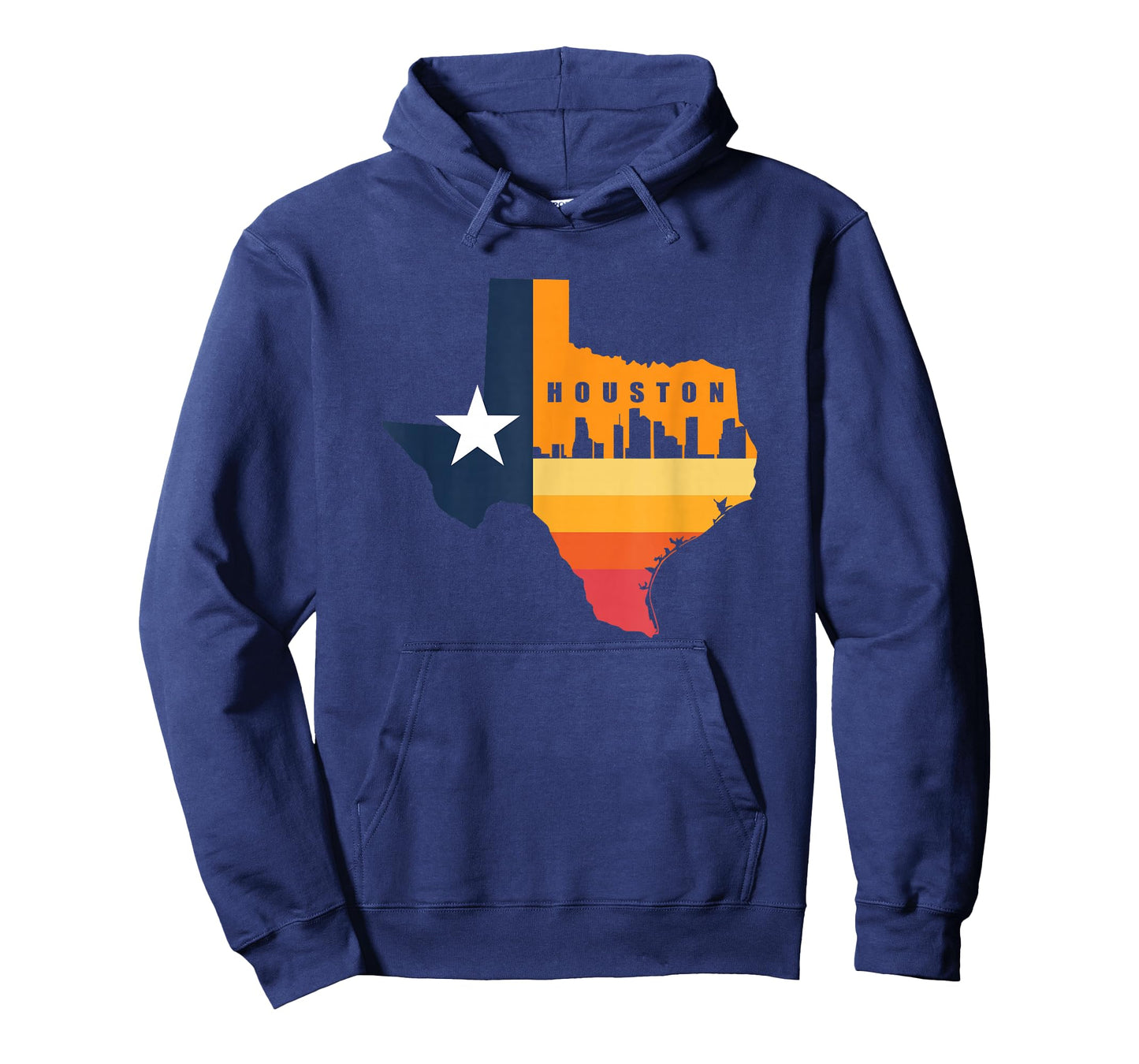 Houston City Texas Map for Patriotic Texan T-Shirt