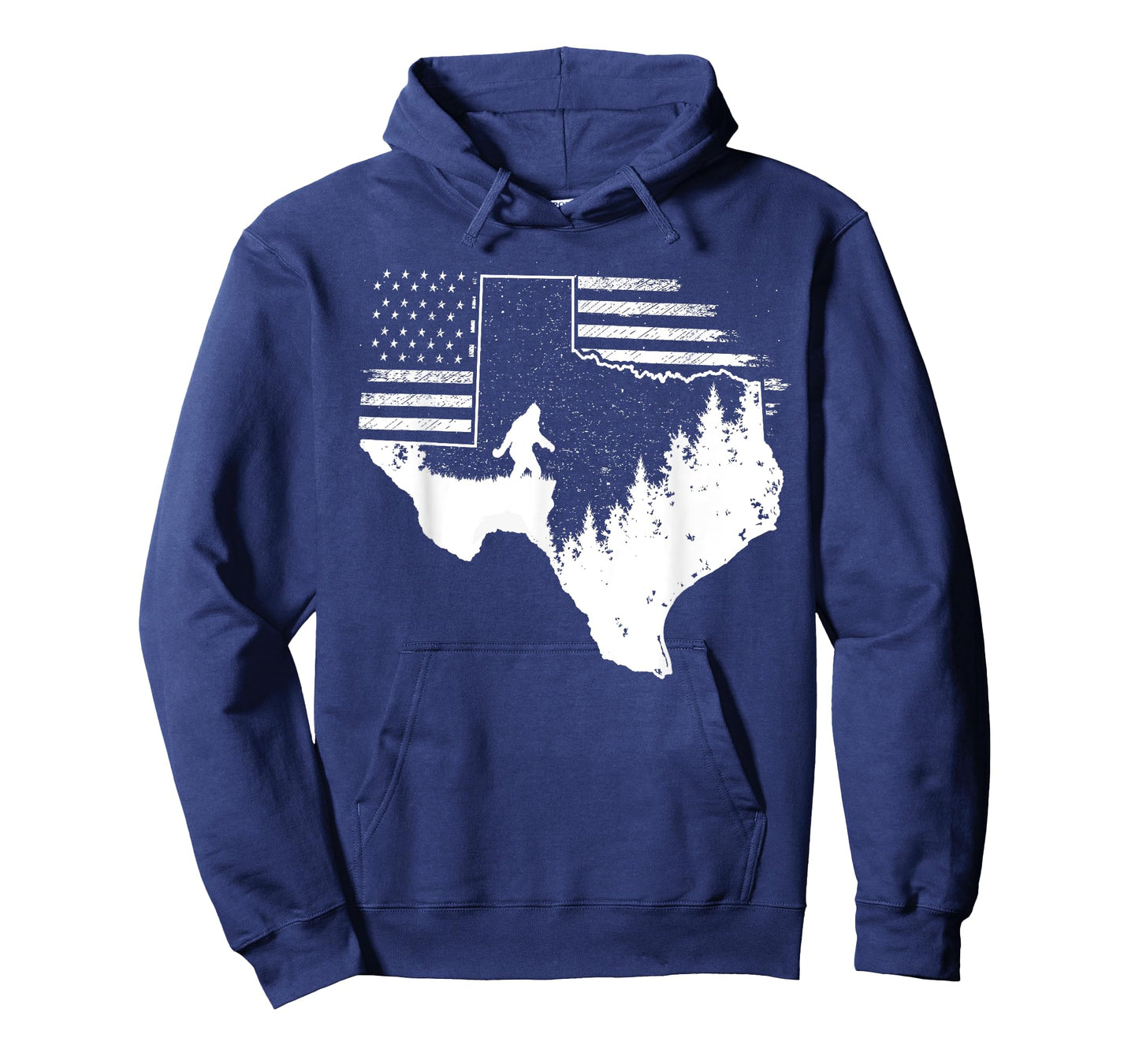 Texas Bigfoot American Flag USA Sasquatch Texas State Pride T-Shirt