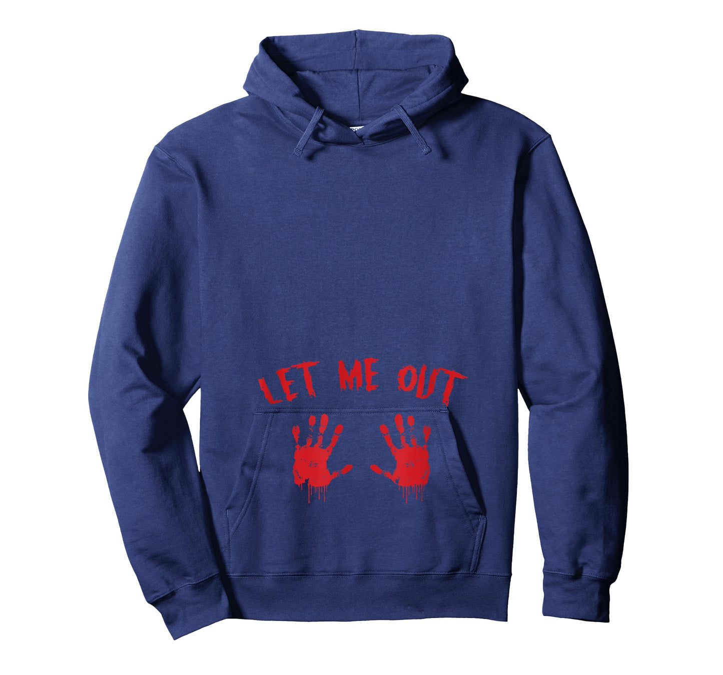 Let Me Out Bloody Hand Print Pregnant Halloween Costume T-Shirt