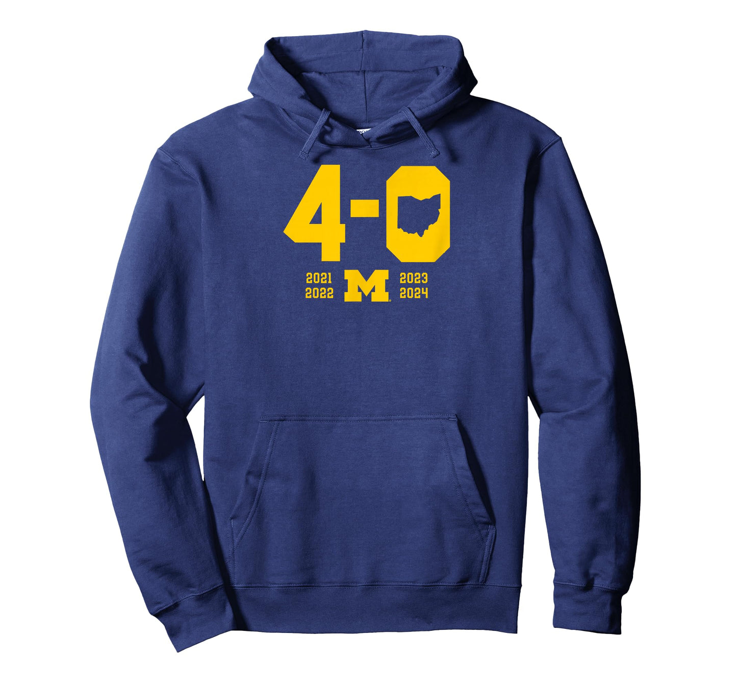 BreakingT 4-0 in The Game Michigan Football T-Shirt - Blue, Unisex-Adults, Short Sleeve, T-Shirt, Football
