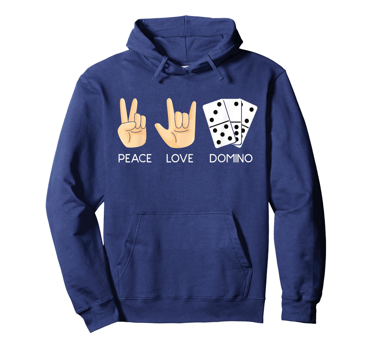 Peace Love Domino Hand Signs - Dominoes Lover Domino Player T-Shirt