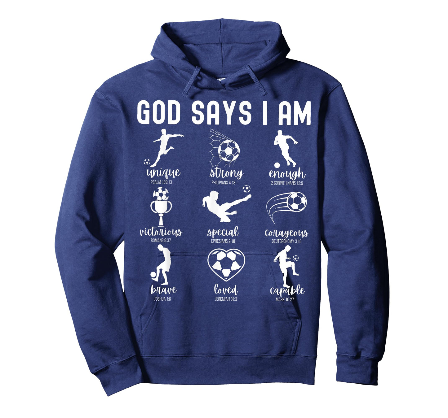 God Says I Am Christian Bible Verse Religious Soccer Player T-Shirt
