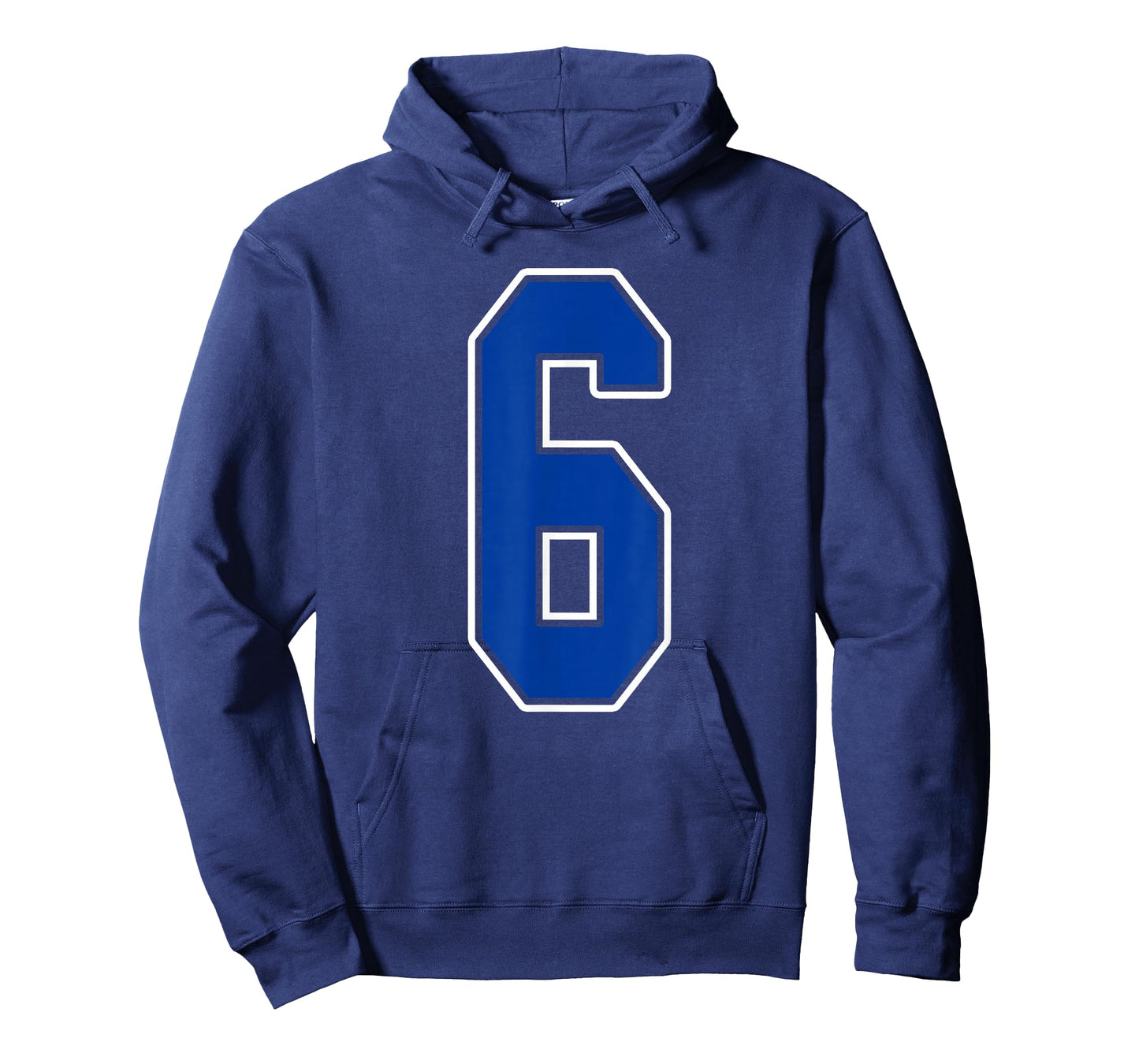 Royal Blue and White Number 6 Jersey Player Uniform #6 Fan T-Shirt