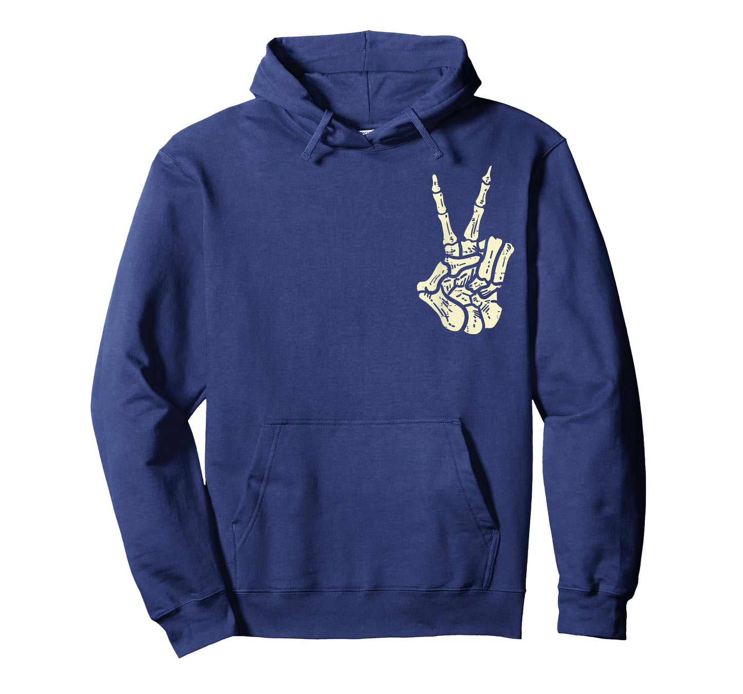 Pocket Skeleton Hand Peace Sign Cool Halloween Hippie T-Shirt