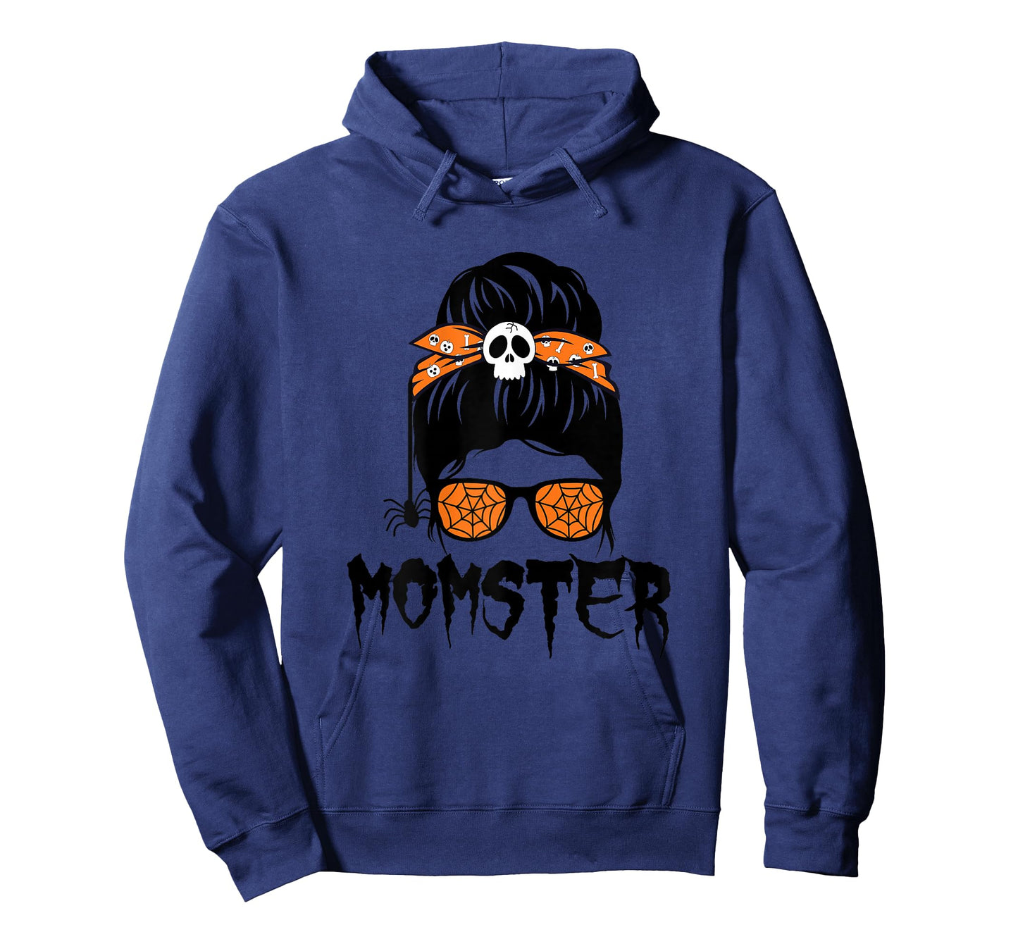 Momster Halloween Costume Skull Mom Messy Hair Bun Monster T-Shirt