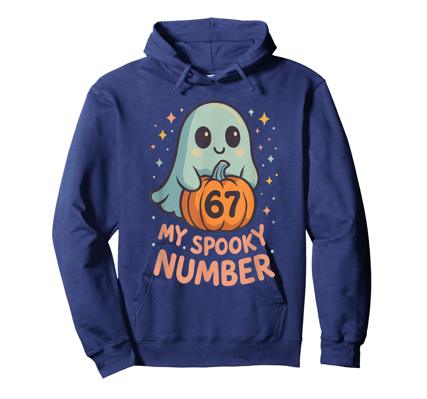 Cute Kawaii Ghost Pumpkin 67 Meme Funny Math Halloween Joke T-Shirt