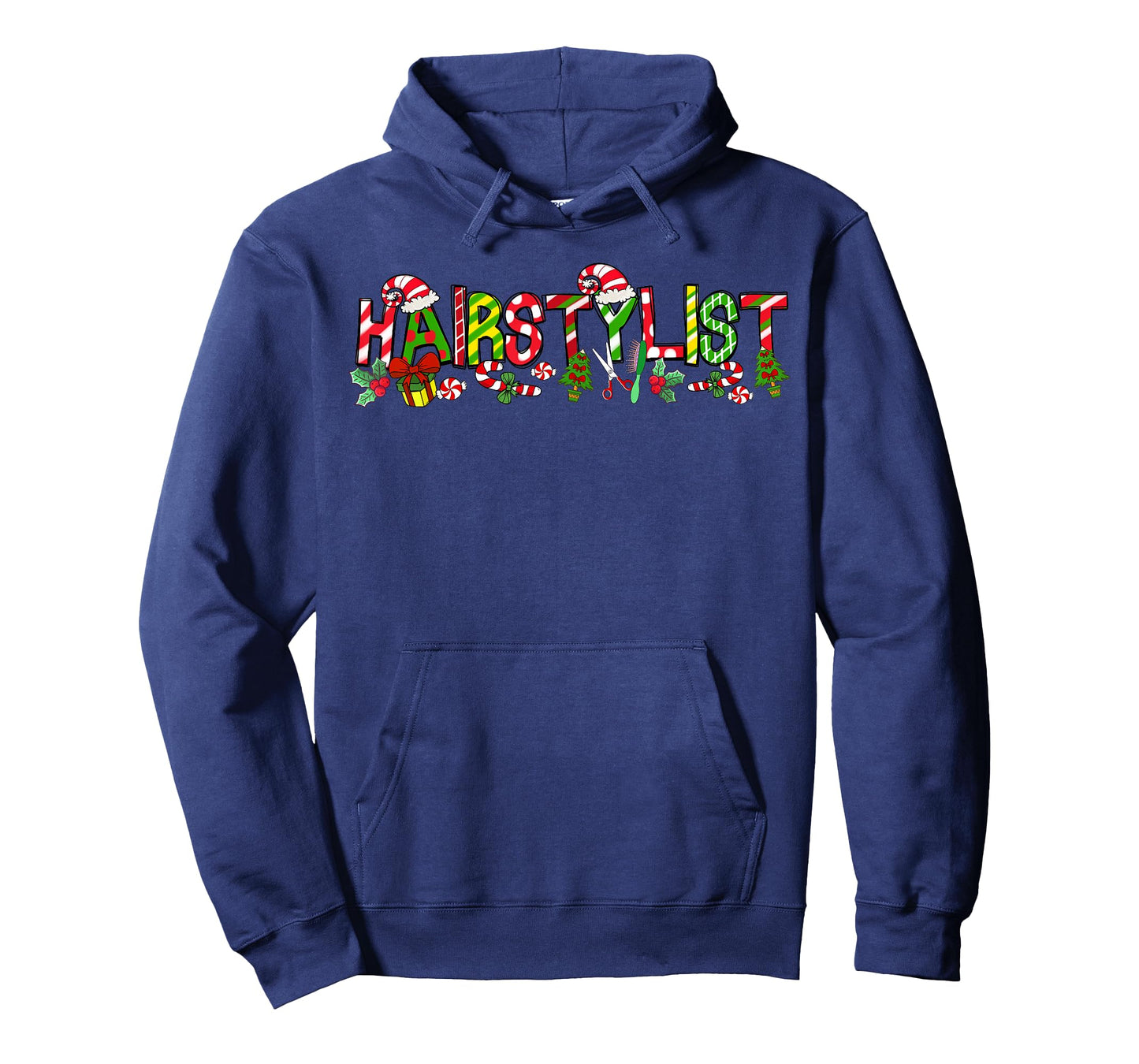 Hairstylist Santa Hat Candy Cane Christmas Funny Xmas T-Shirt