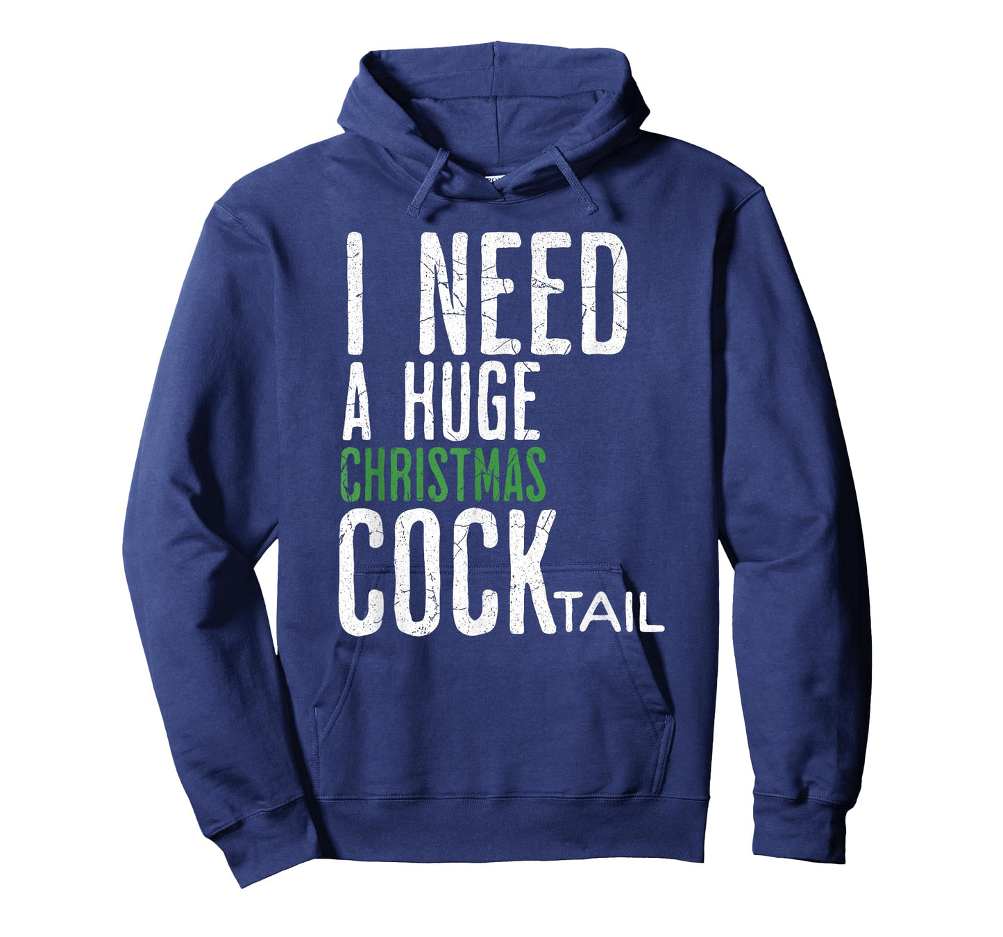 Funny Christmas I Need A Huge Christmas COCKtail T-Shirt, Unisex-Adults, Black, Small, Short Sleeve