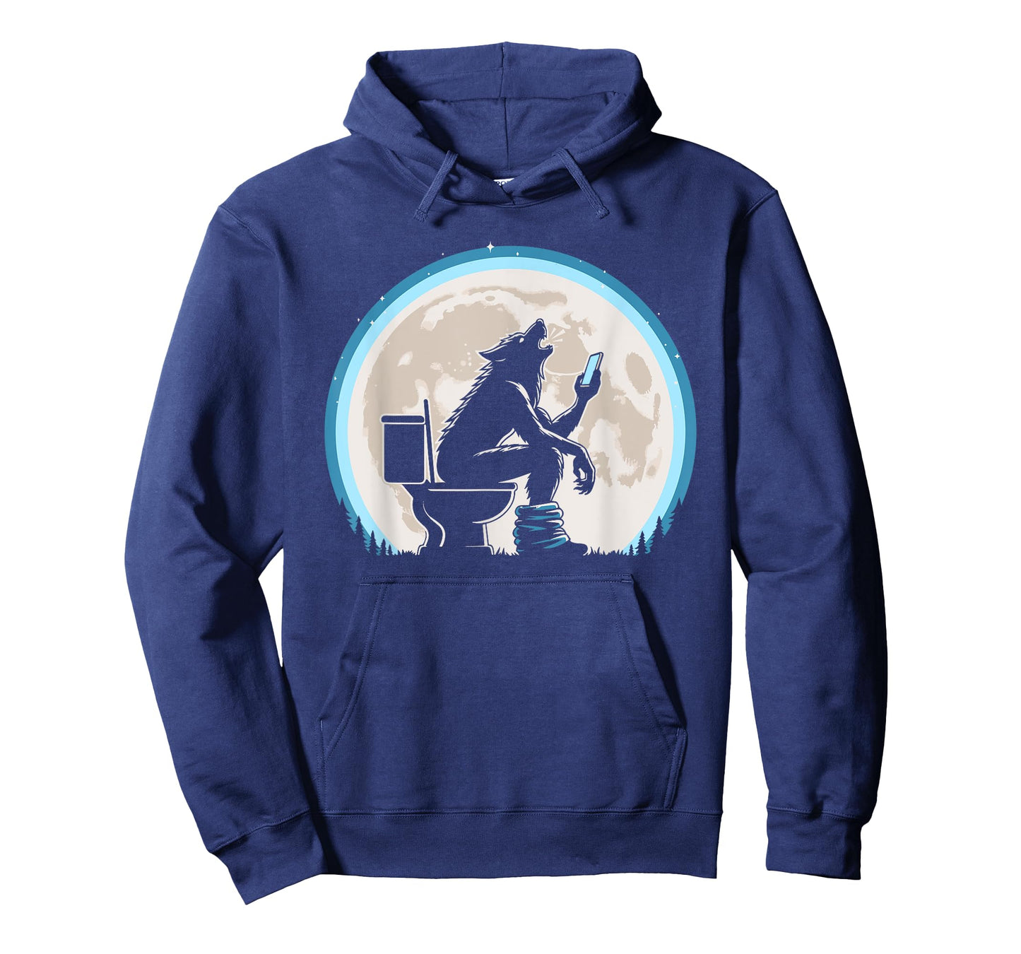 Funny Toilet Humor Werewolf or Wolf Howling at the Full Moon T-Shirt