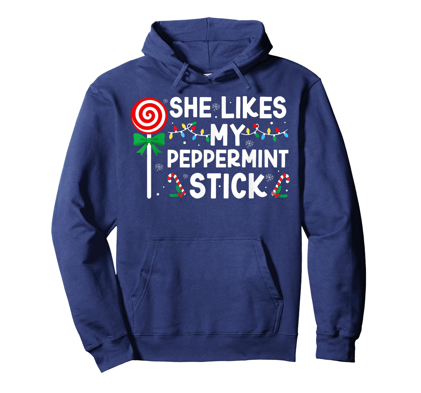 She Likes My Peppermint Stick Christmas Xmas Couples Men T-Shirt