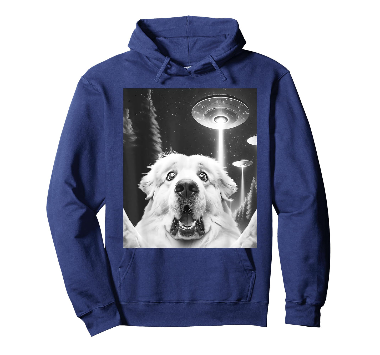 Funny Great Pyrenees Alien UFO Taking a Selfie Dog Mom Dad T-Shirt