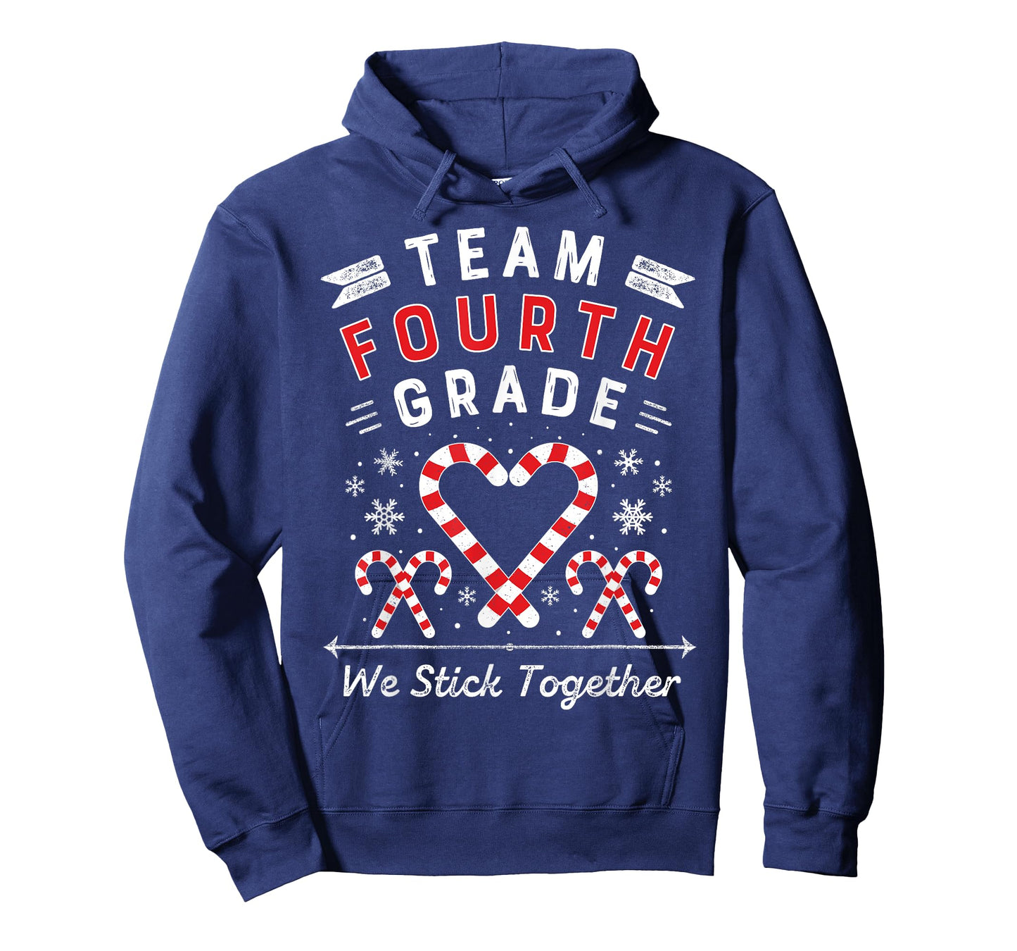 Team Fourth Grade Christmas Candy Cane Heart | Xmas Teacher T-Shirt