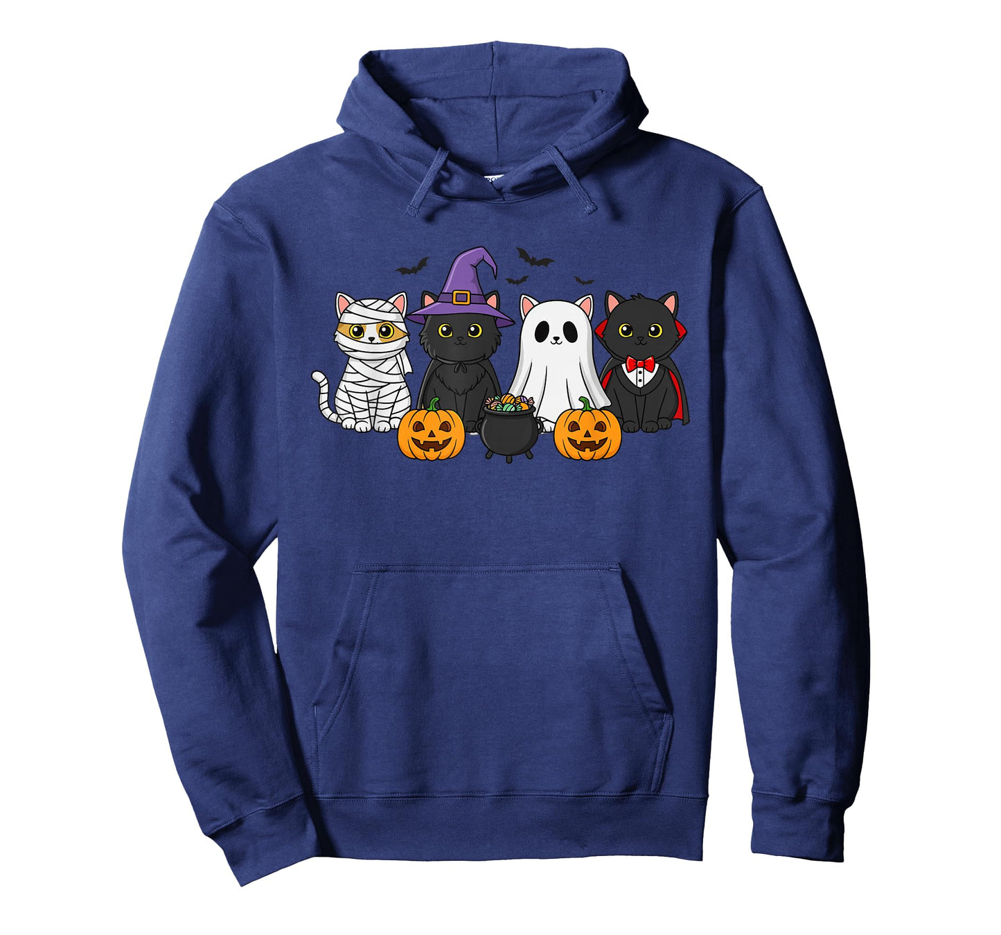 Mummy Witch Ghost Vampire Costume Group of Cats Halloween T-Shirt
