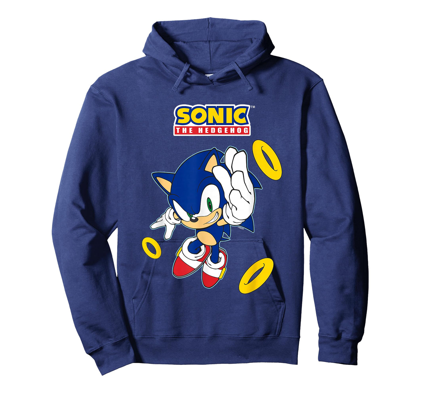 Sonic The Hedgehog In A Hurry Golden Rings Cool Shot T-Shirt