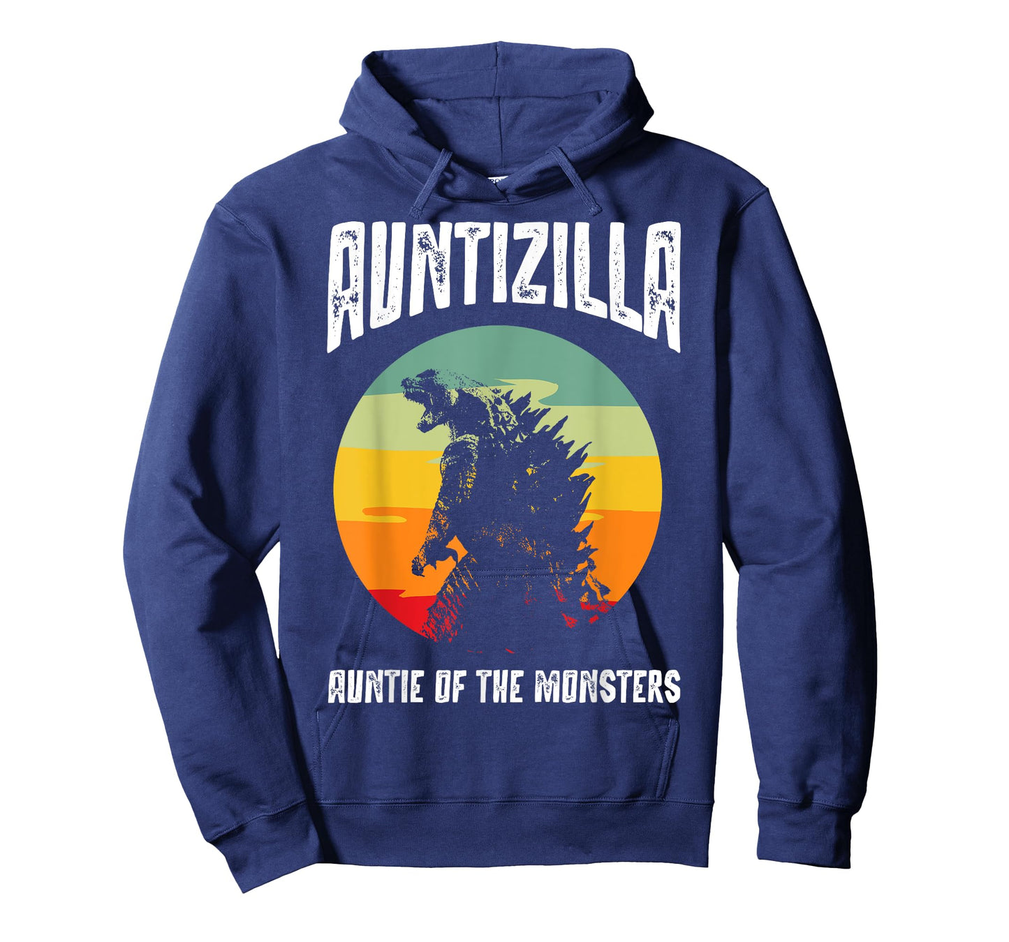 Auntzilla Aunt Of The Monsters Retro Vintage Sunset T-Shirt