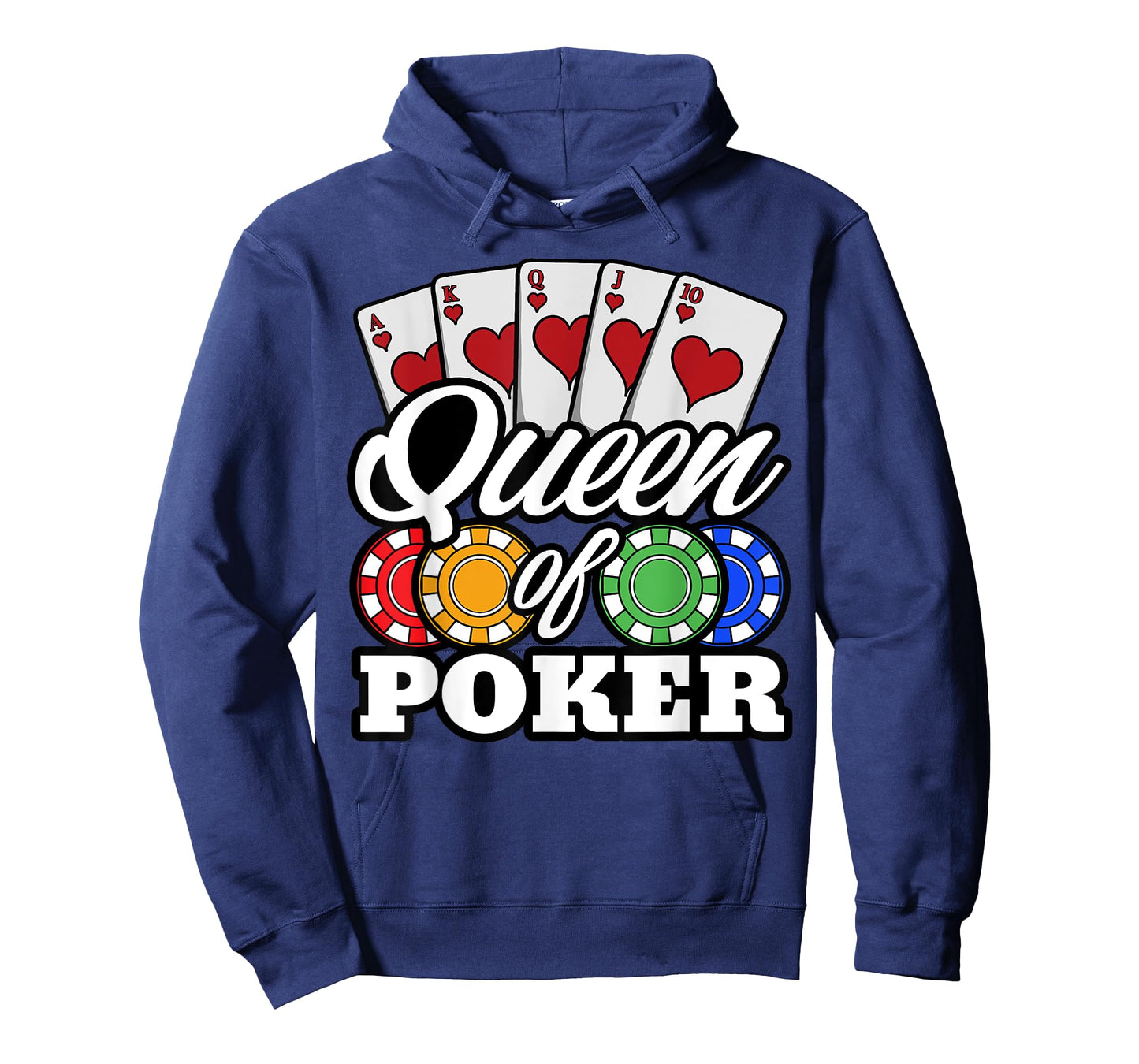 Poker Queen Gambling Casino Card Game Hand Bluff Fold T-Shirt