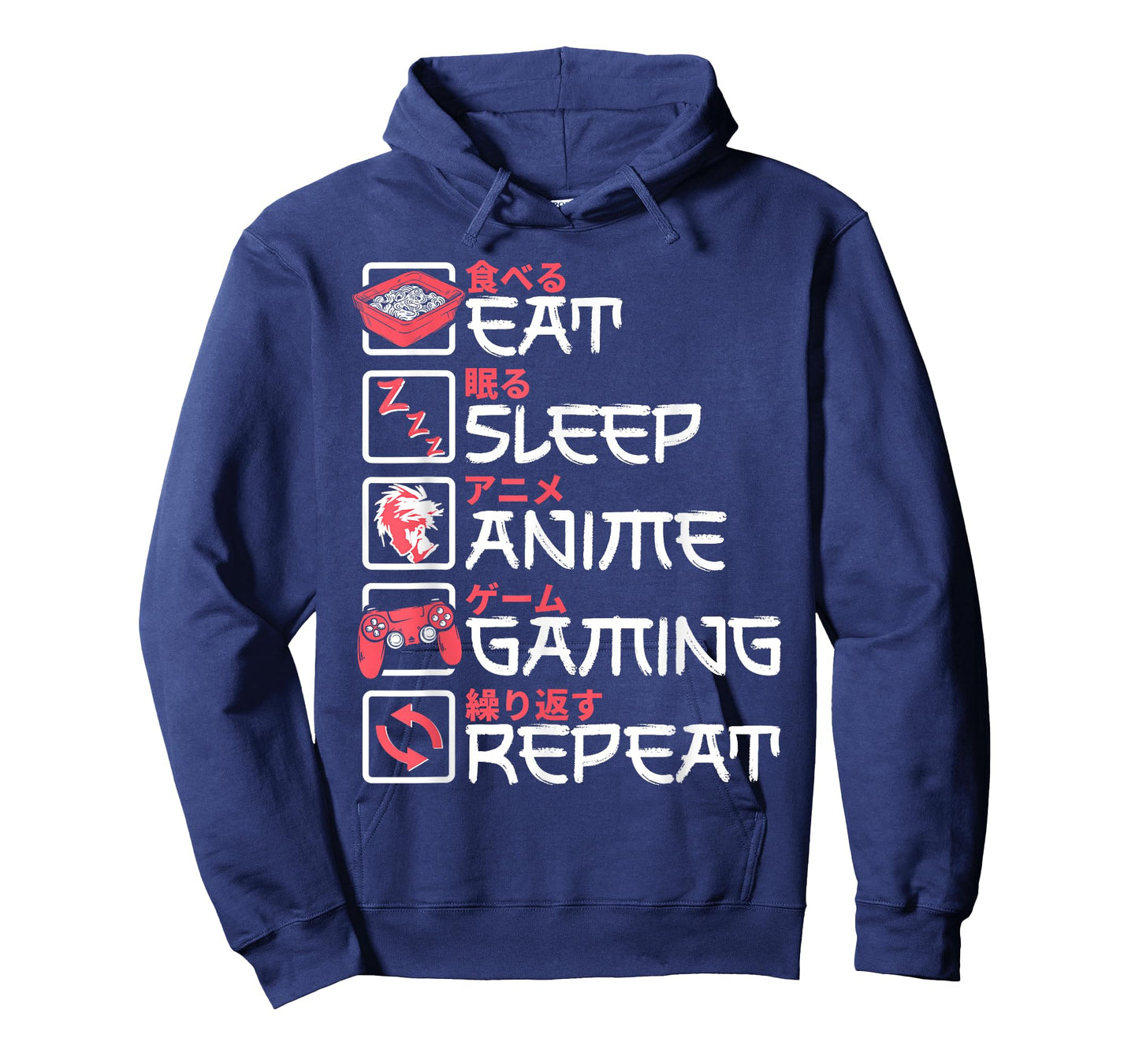 Eat Sleep Anime Gaming Repeat Otaku Gamer Japanese Anime T-Shirt