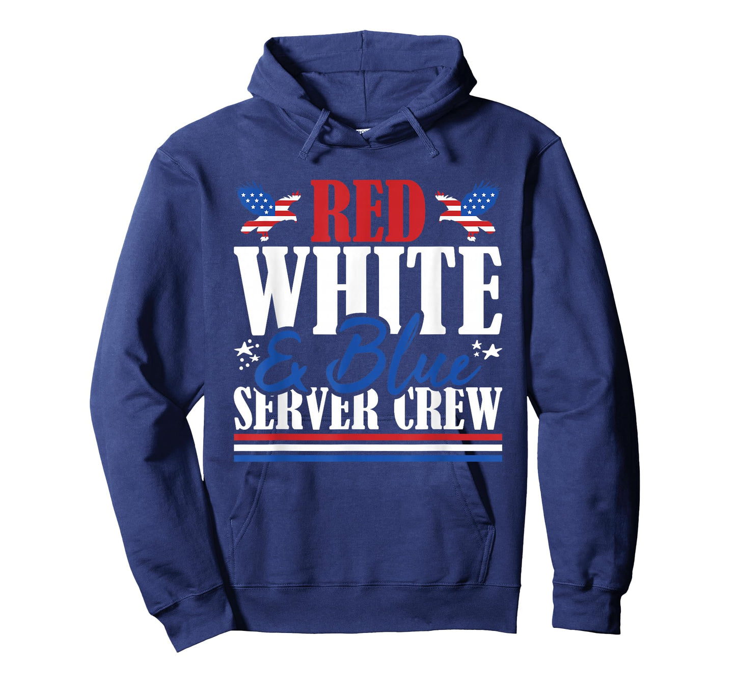 Veteran US Flag Red White & Blue Server Crew T-Shirt