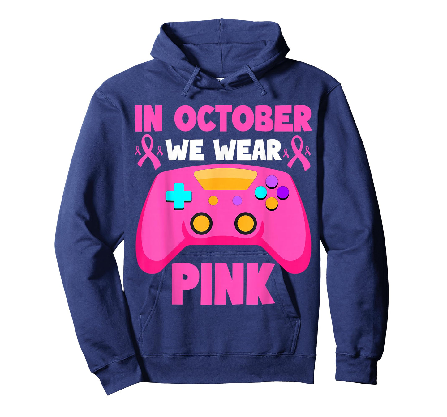 in October We Wear Pink Breast Cancer Gaming Kids Boys Youth T-Shirt