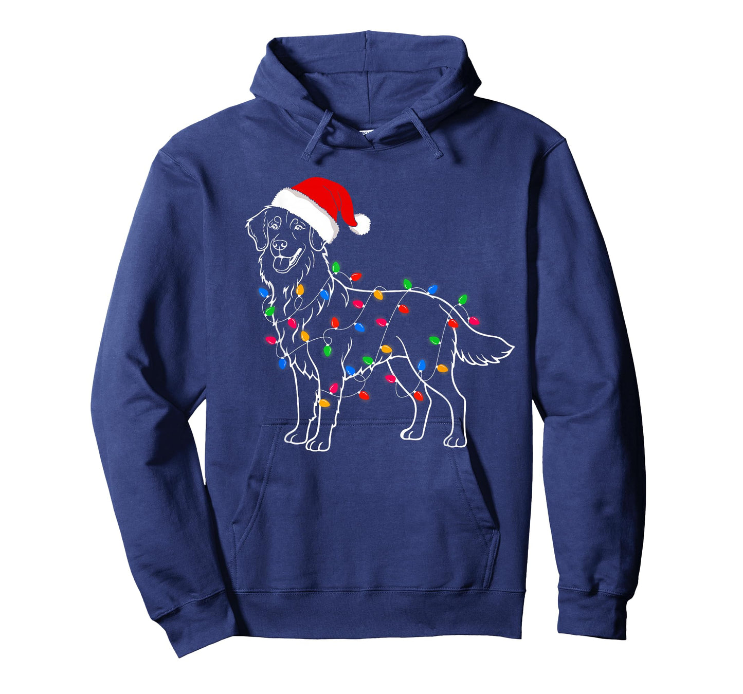 Golden Retriever Dog Christmas Lights Santa Xmas Dog Lover T-Shirt for Men Women Kids