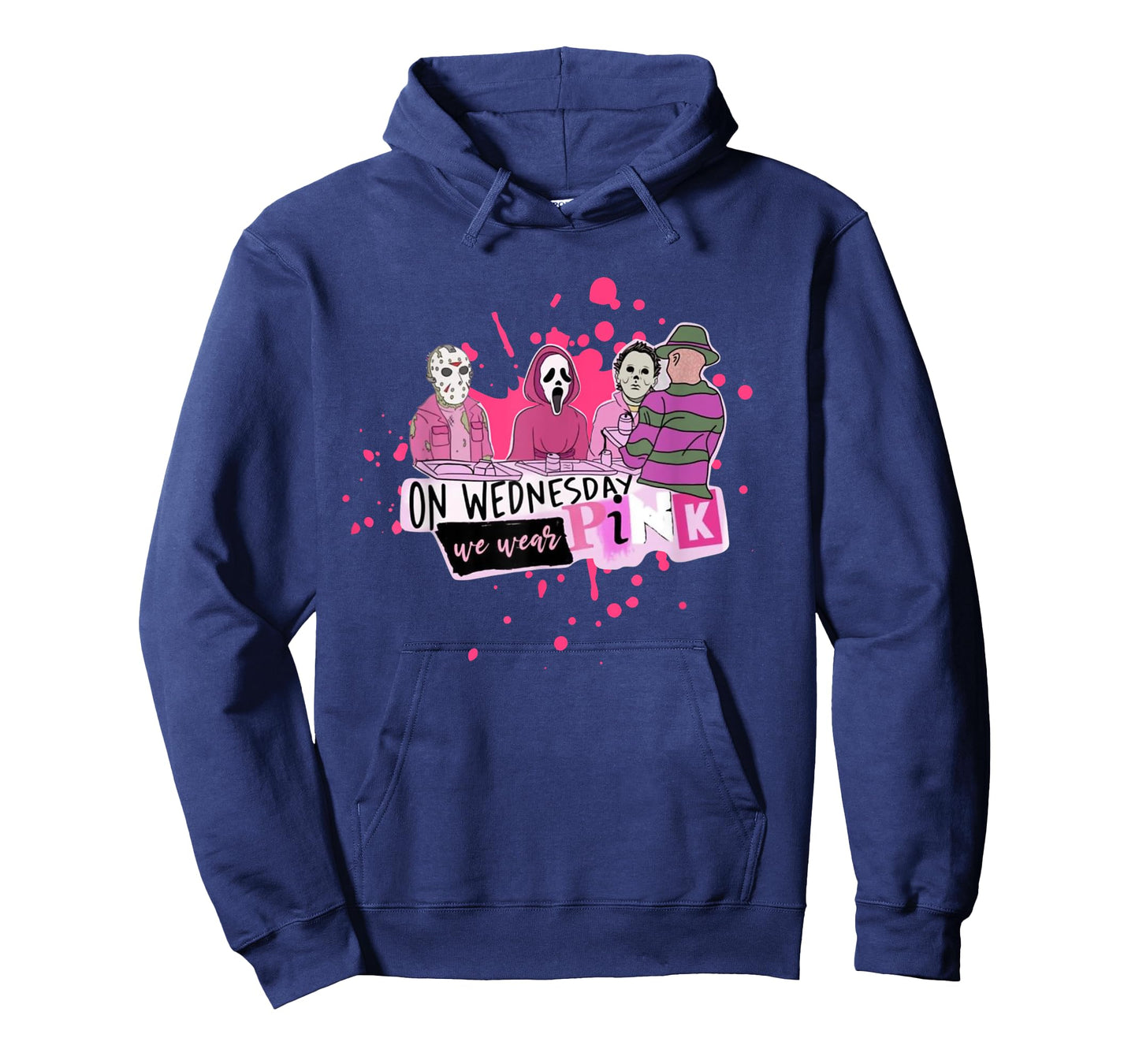 Weds. We Wear Pink Horror Villain Halloween Oct. Spooky Fun T-Shirt