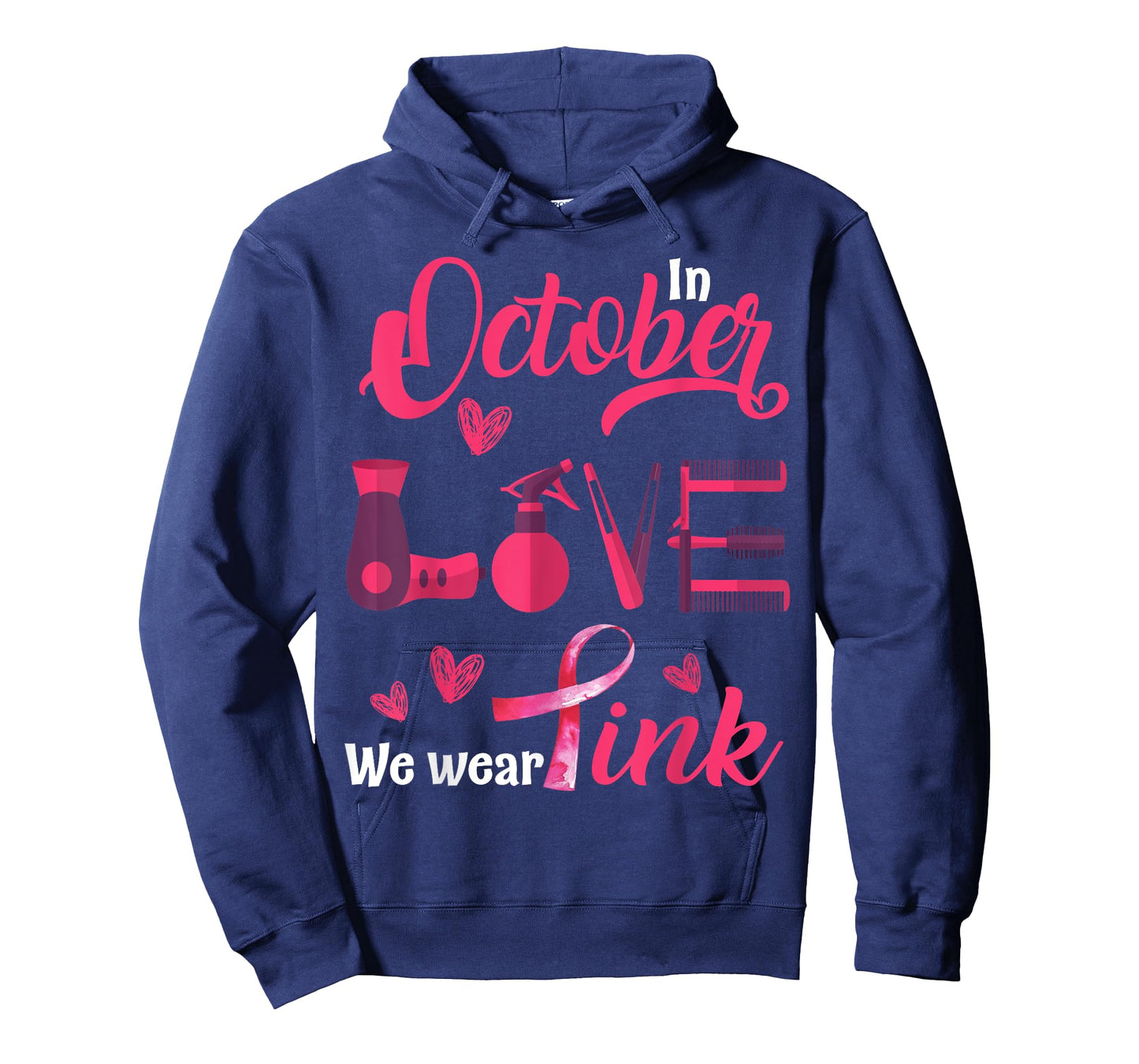 Pink Ribbon Hairstylist Breast Cancer Awareness Halloween T-Shirt