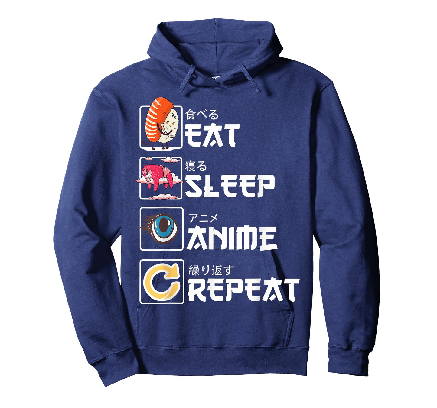 Kawaii Manga Sushi - Eat Sleep Anime Repeat - Cute Anime T-Shirt