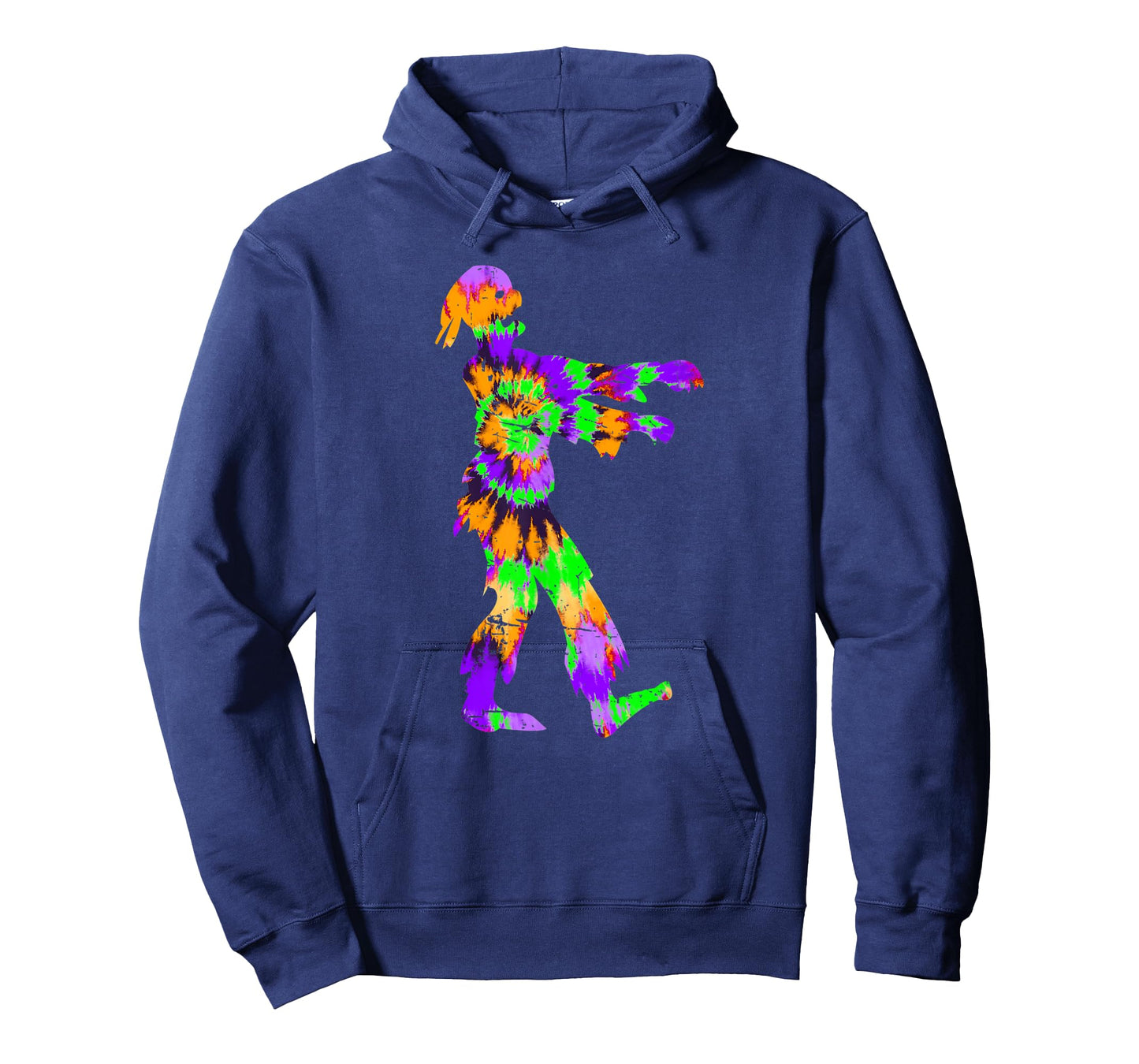 Tie Dye Halloween Zombie - Horror Art Orange Purple Green T-Shirt