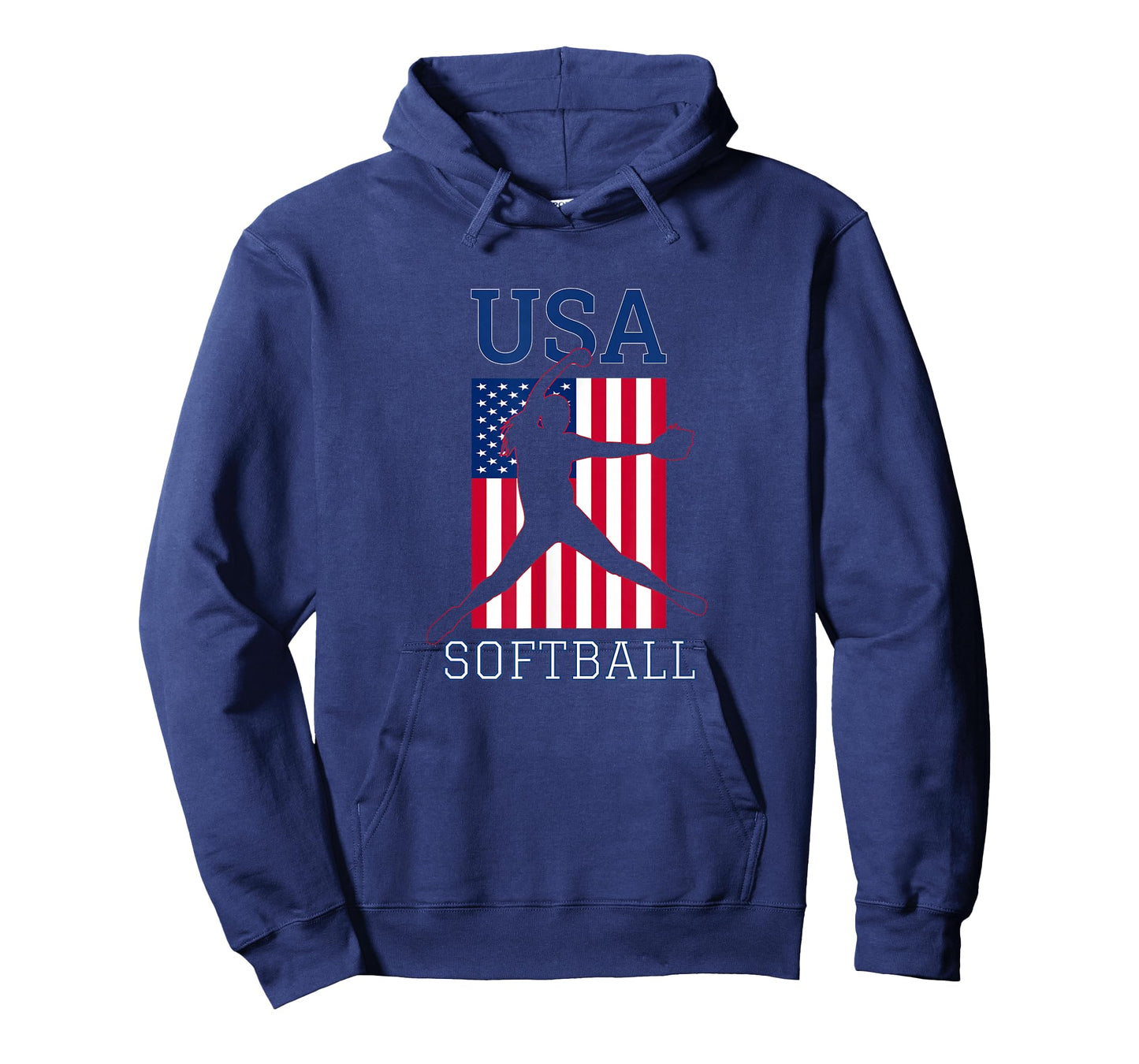 USA Womens Team Sports American Flag Girls Softball Pitcher T-Shirt