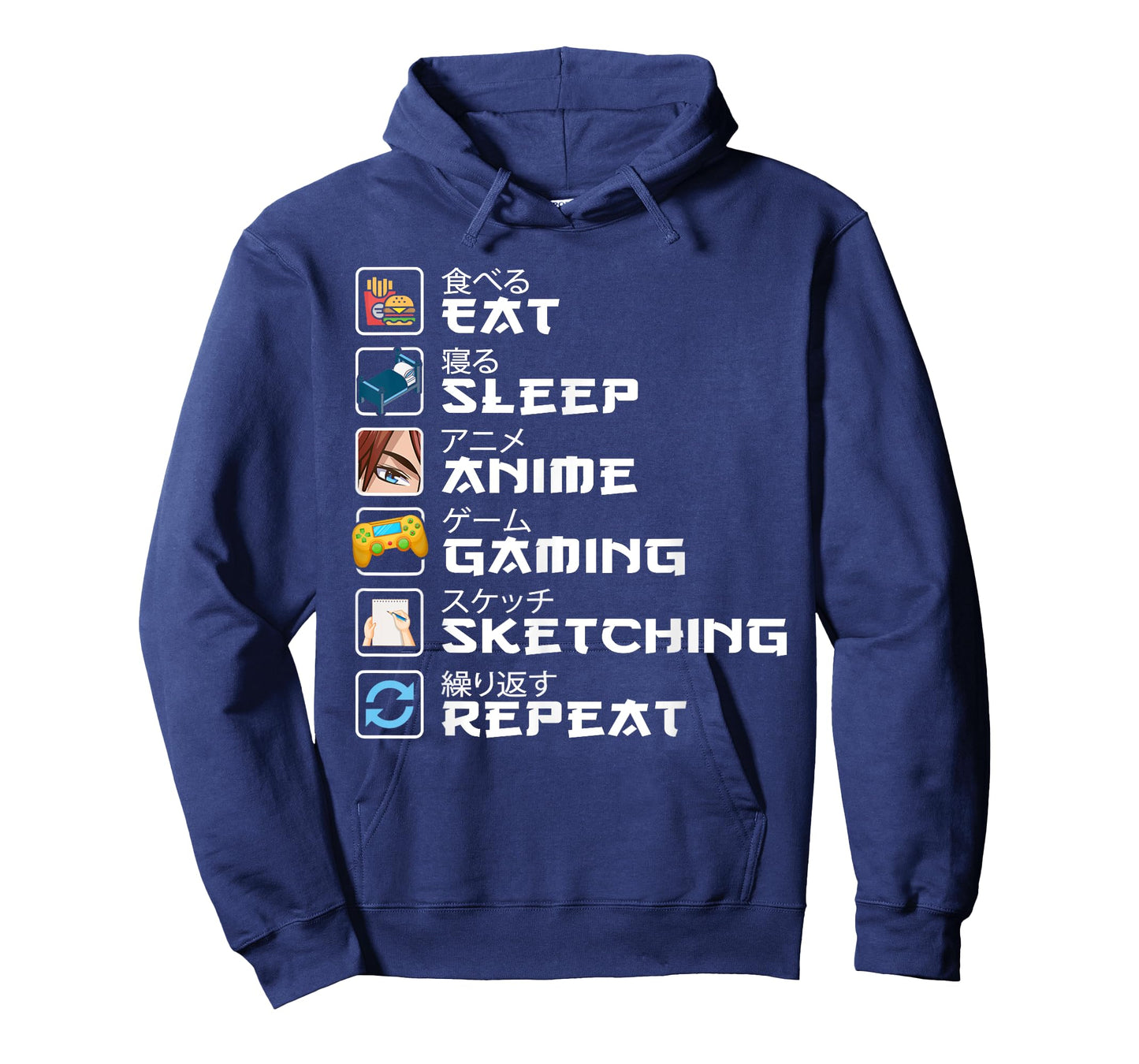 Eat Sleep Anime Gaming Sketching Kawaii Otaku Anime Manga T-Shirt