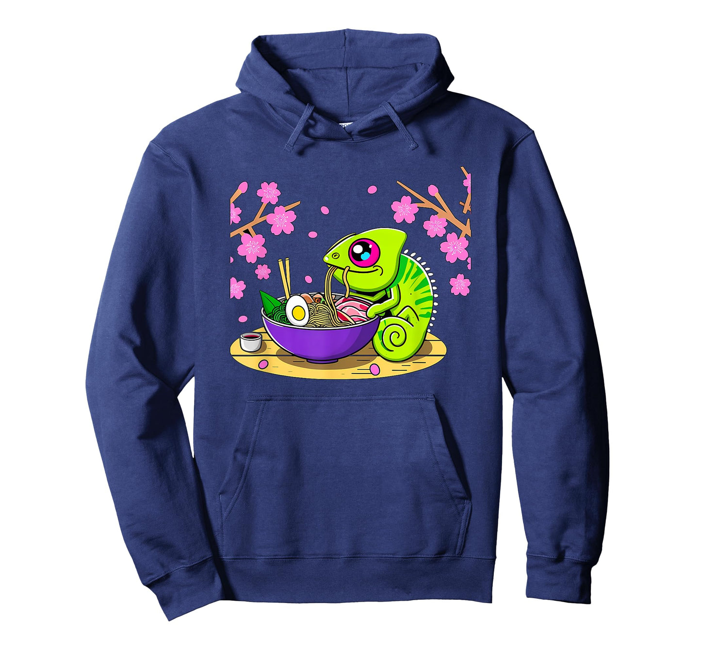 Kawaii Chameleon Eating Ramen T-Shirt