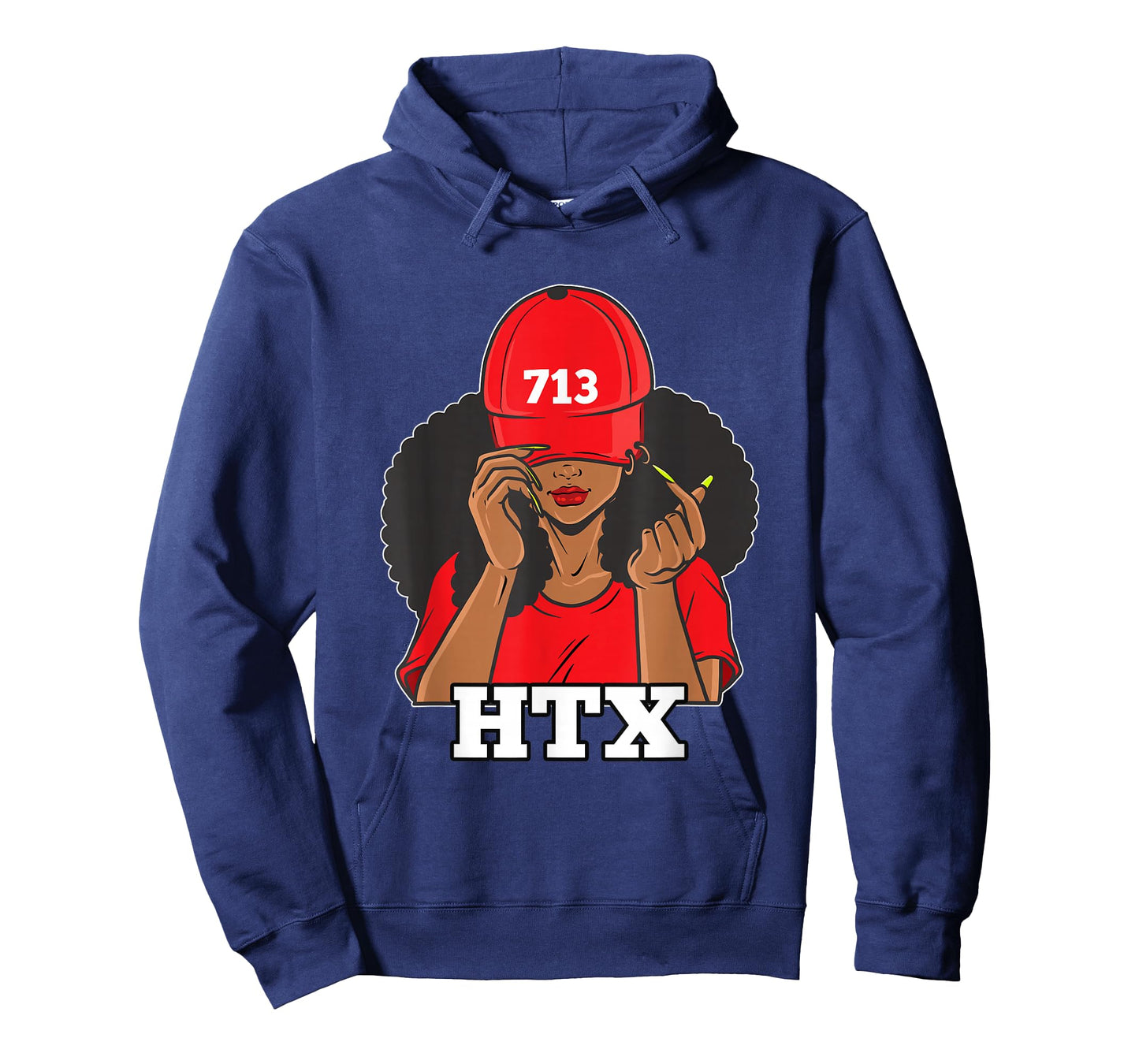 713 Houston Texas Black Woman Afro Puffs T-Shirt