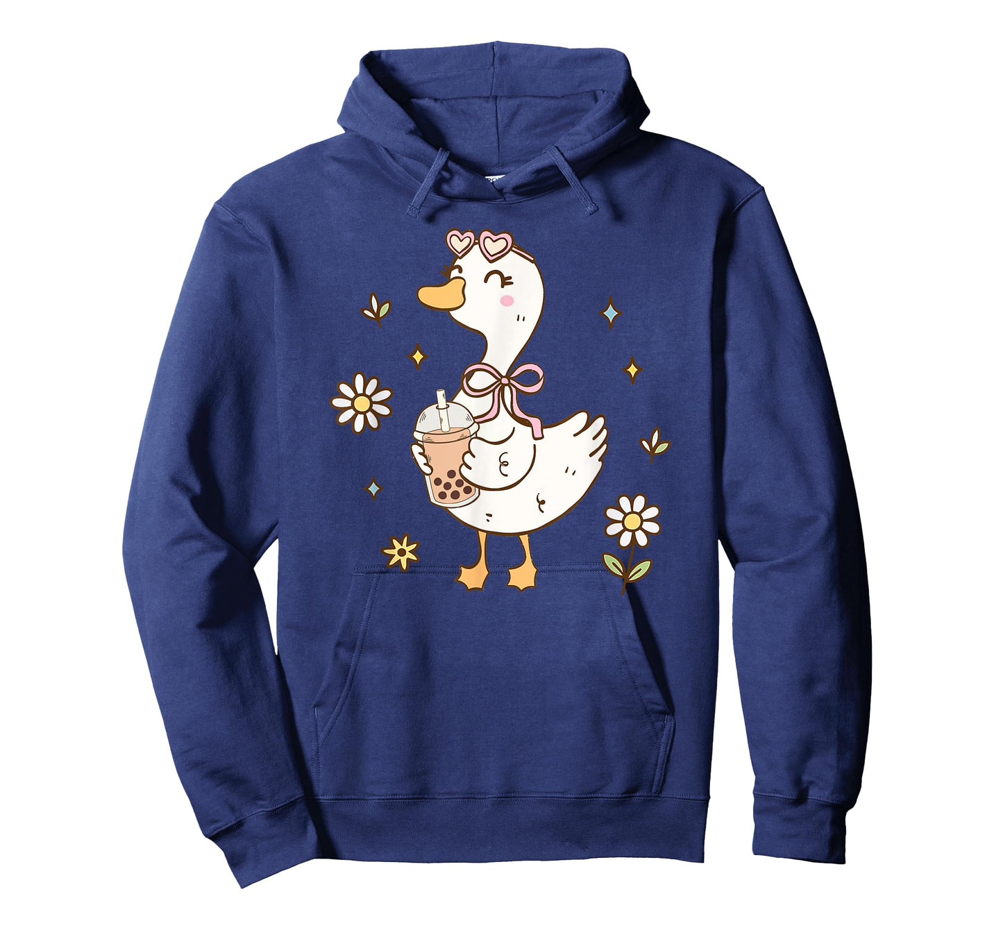 Funny Silly Goose Bubble Boba Tea Anime Cute Kawaii Goose T-Shirt
