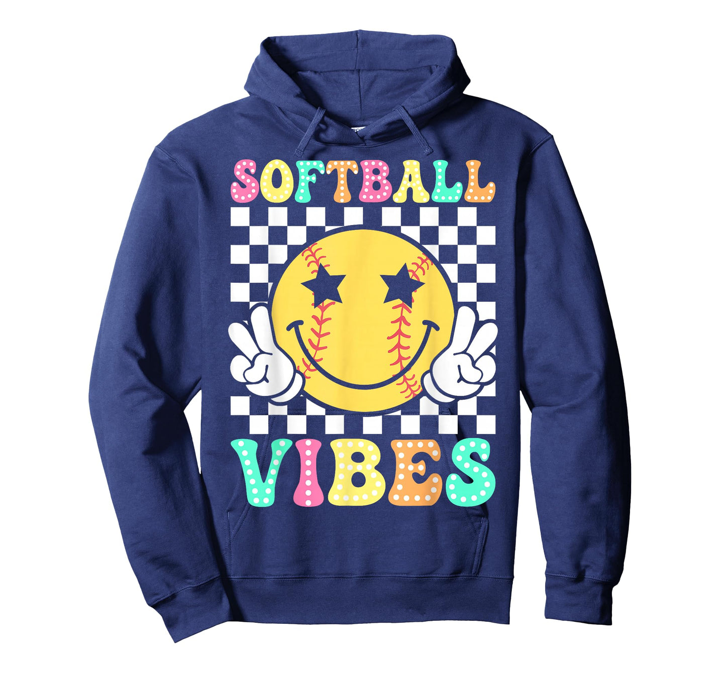 Softball Vibes Softball Retro Groovy Game Day Girls Women T-Shirt